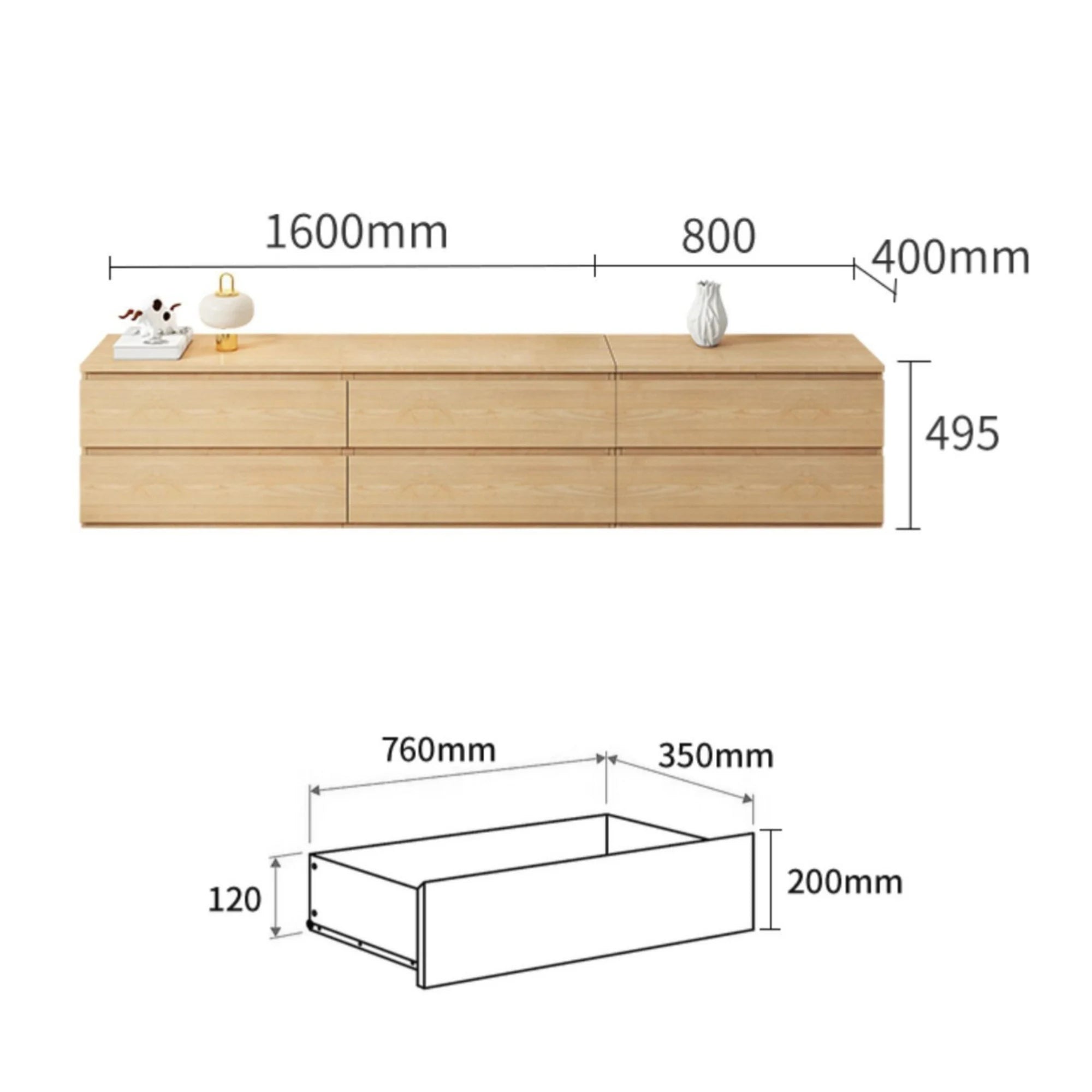 Loft Ensio Entertainment Unit, W240cm, Natural Wood