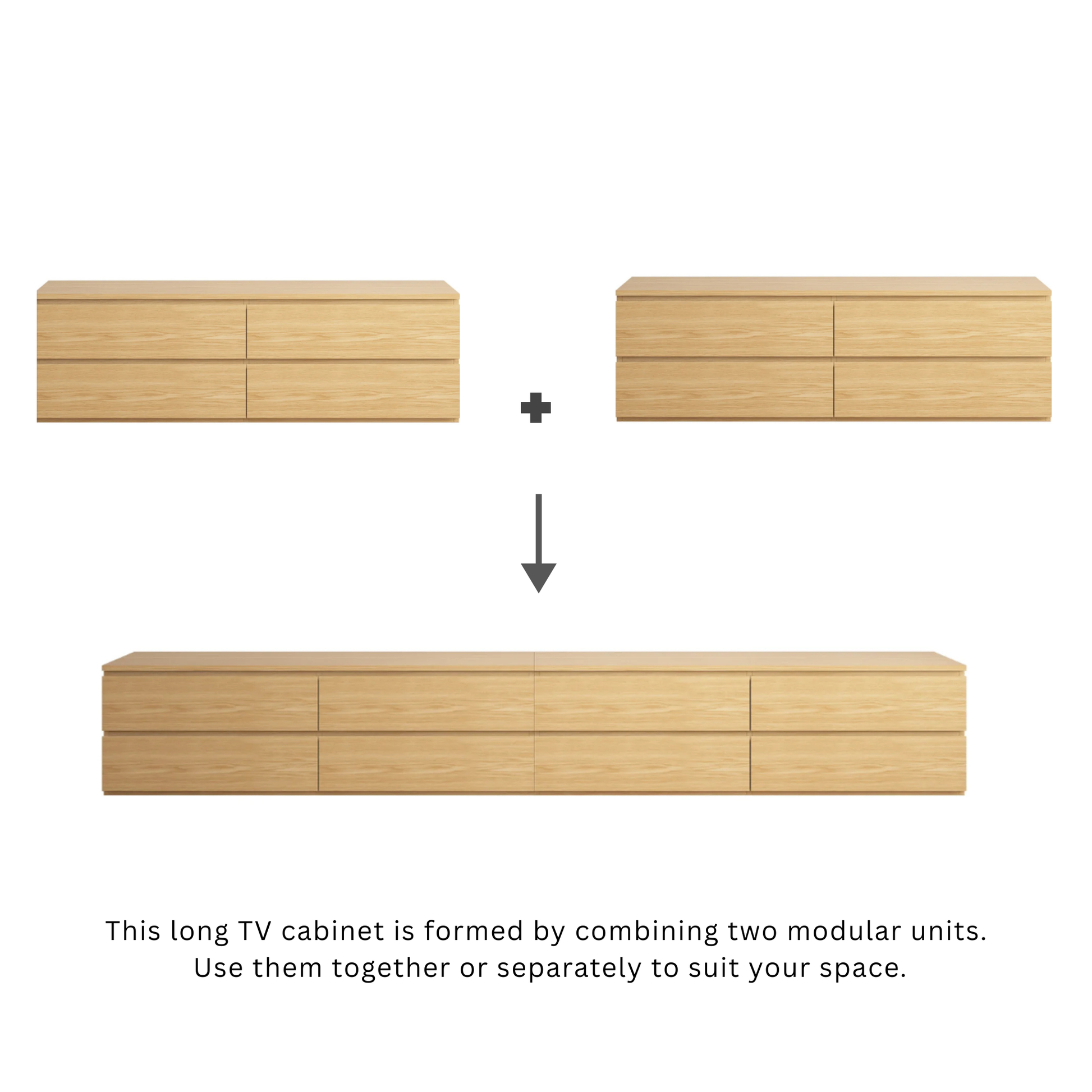Loft Ensio Entertainment Unit, W320cm, Natural Wood