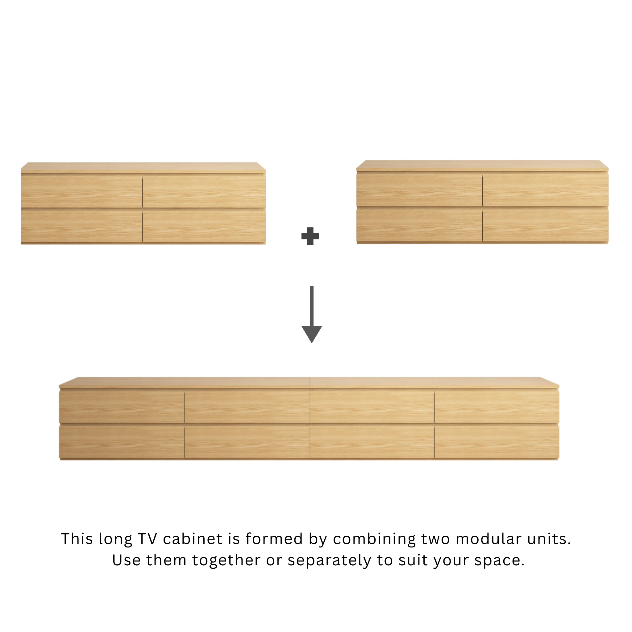 Loft Ensio Entertainment Unit, W320cm, Natural Wood