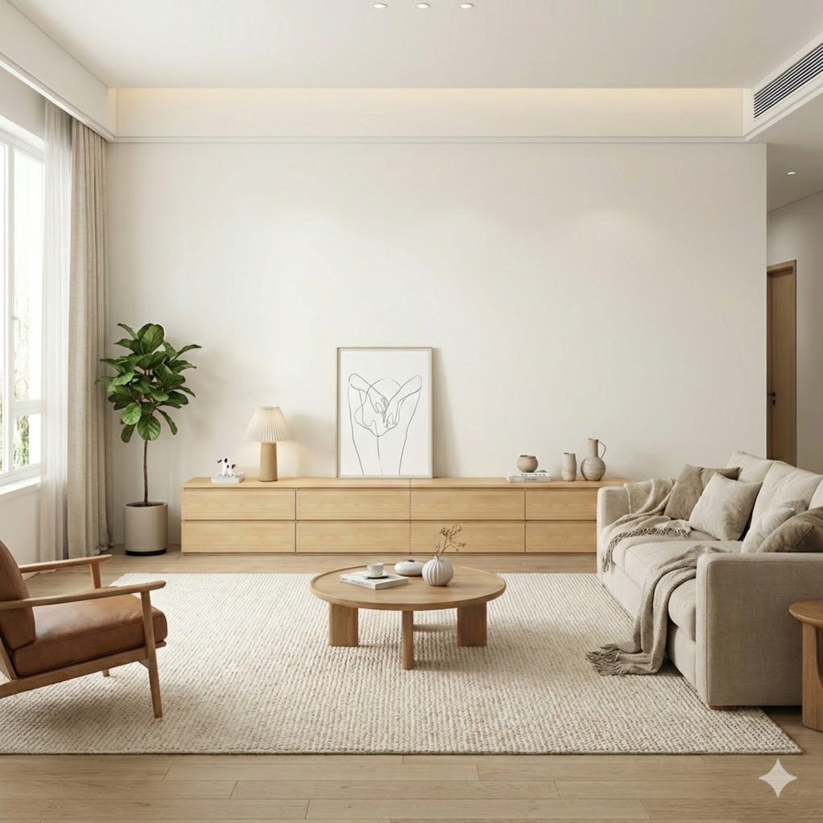 Loft Ensio Entertainment Unit, W320cm, Natural Wood