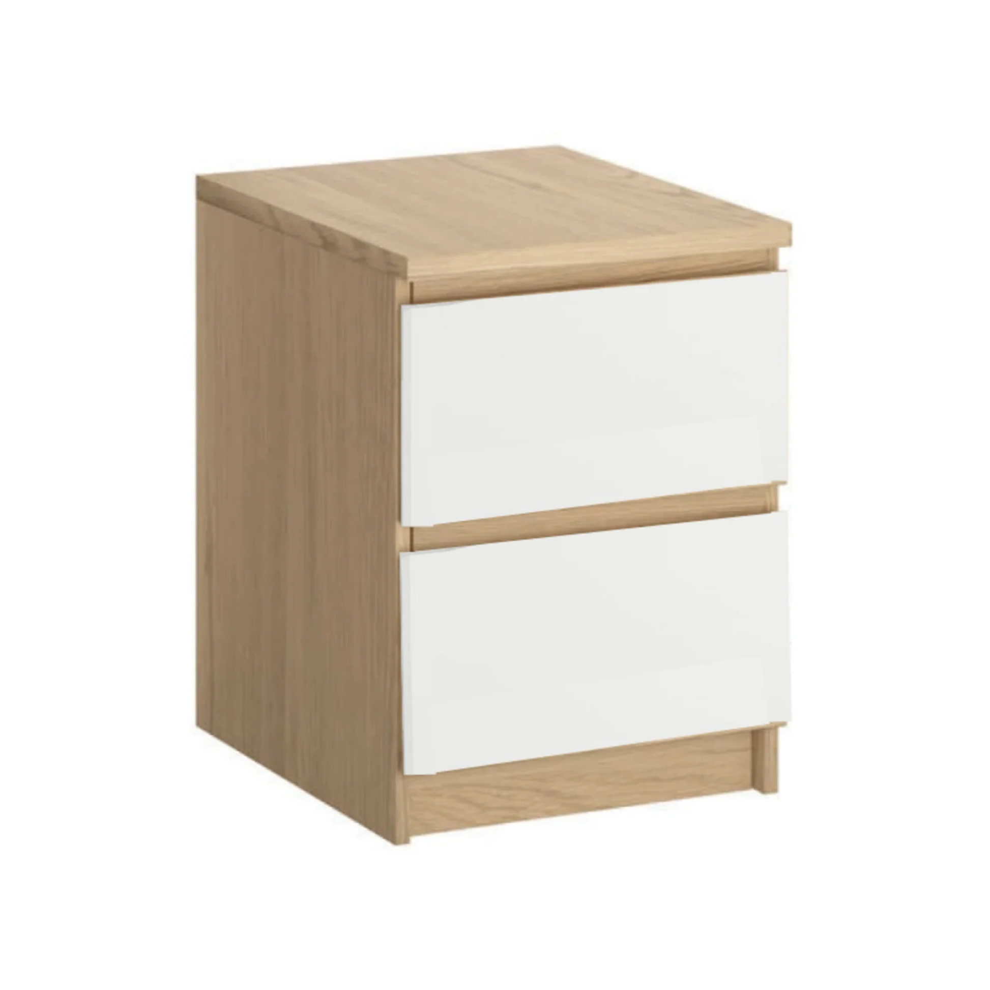 Loft Ensio Bedside Table, White & Natural Wood