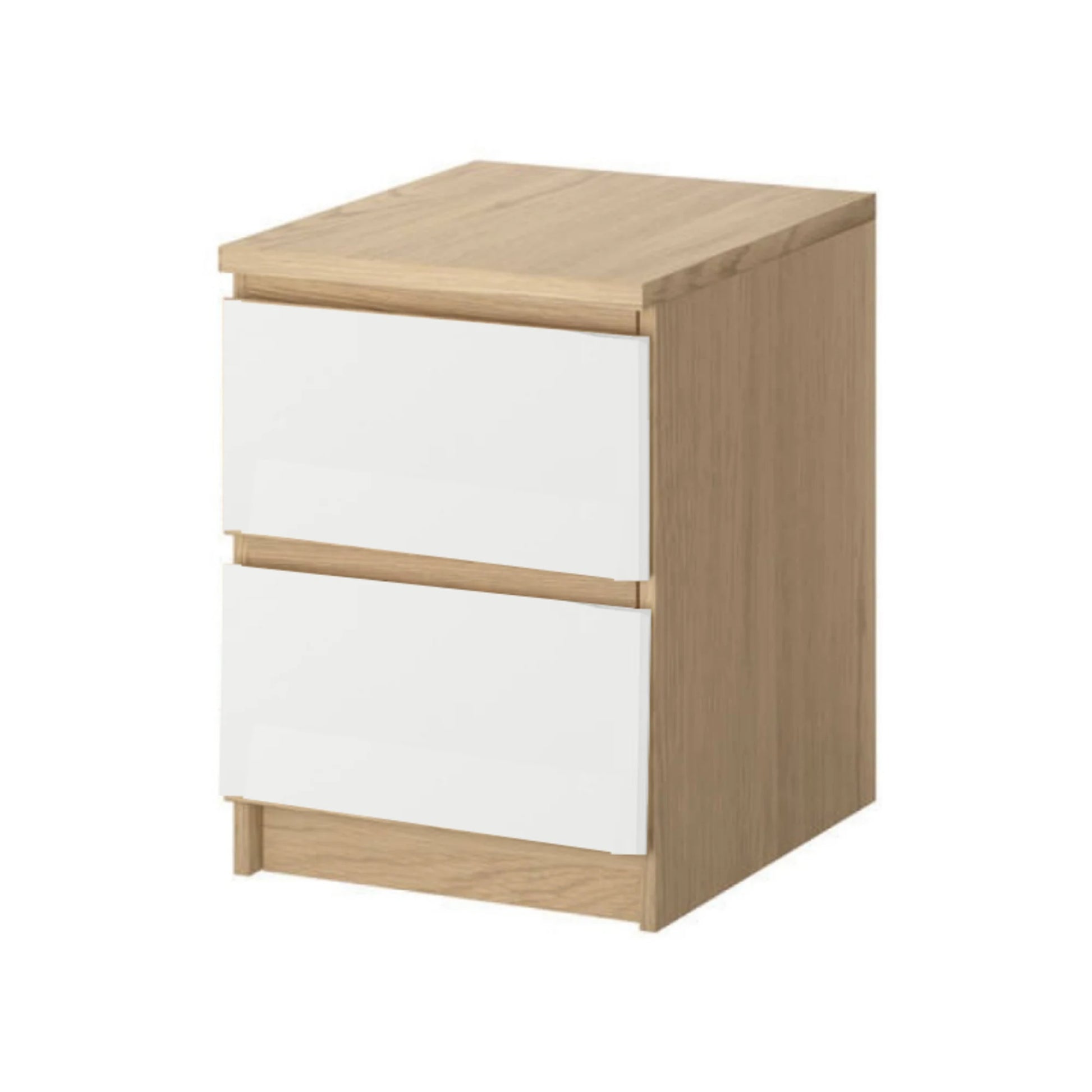 Loft Ensio Bedside Table, White & Natural Wood