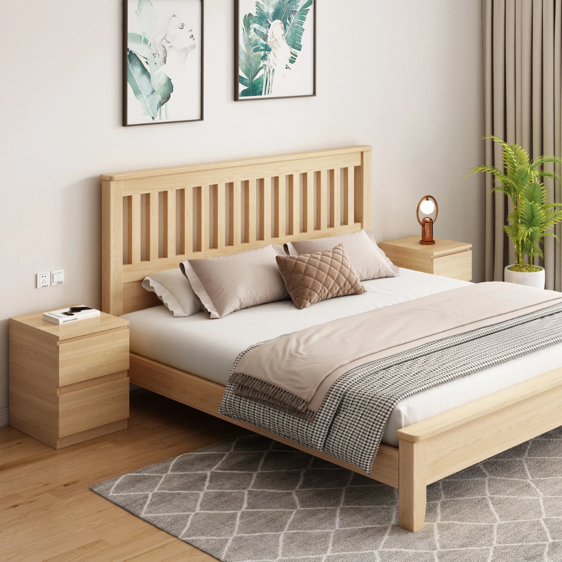 Loft Ensio Bedside Table, Natural Wood