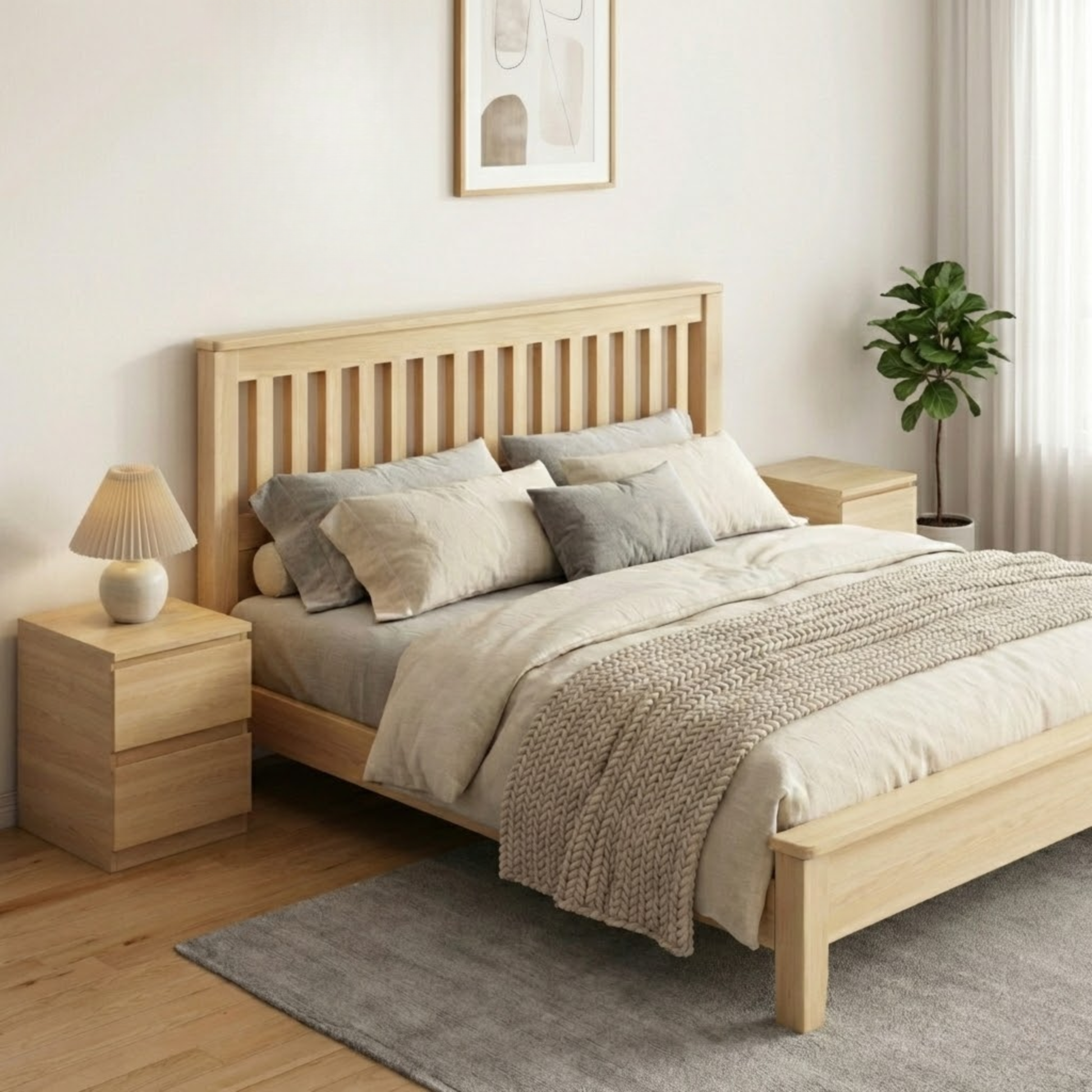 Loft Ensio Bedside Table, Natural Wood