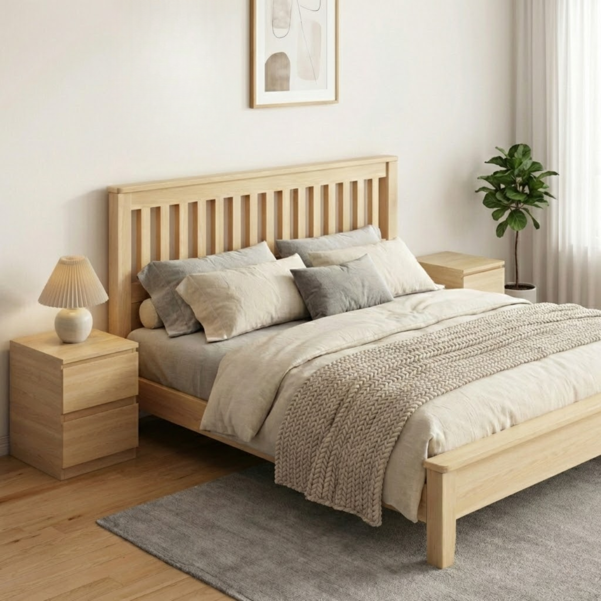 Loft Ensio Bedside Table, Natural Wood