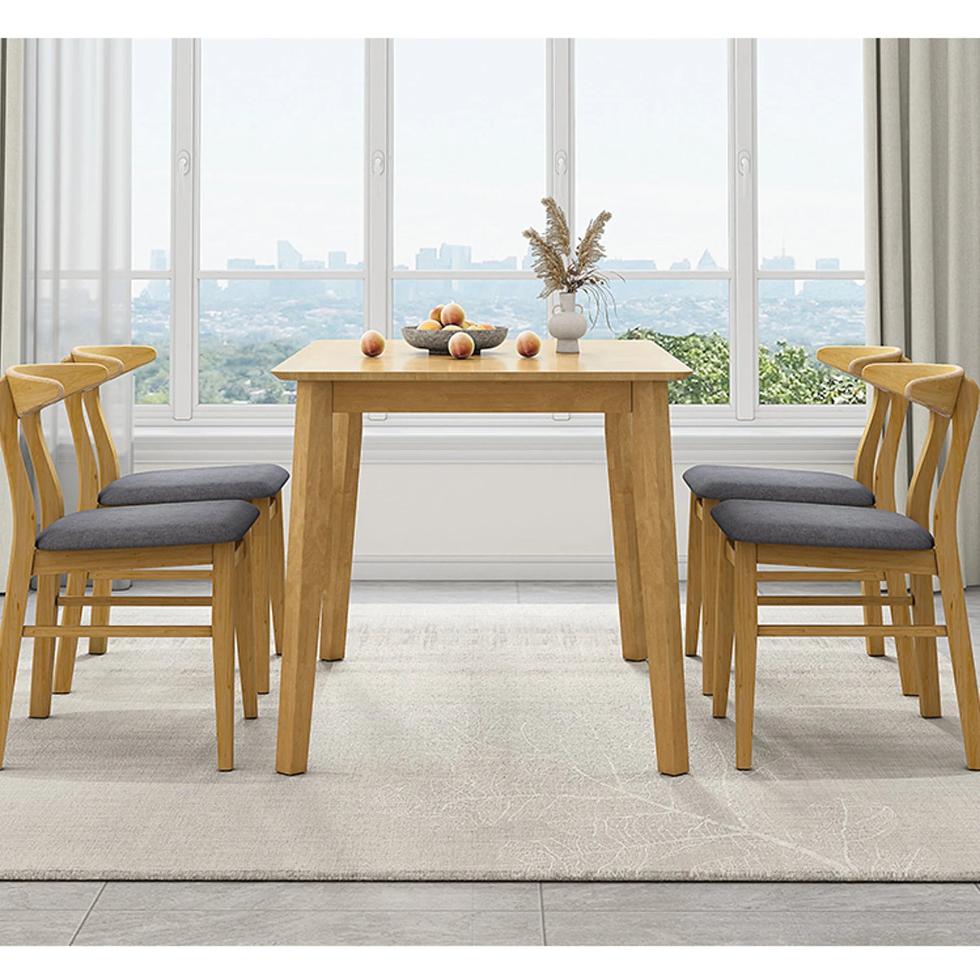 Loft Hansan Dining Chair, Natural Wood, Set of 2