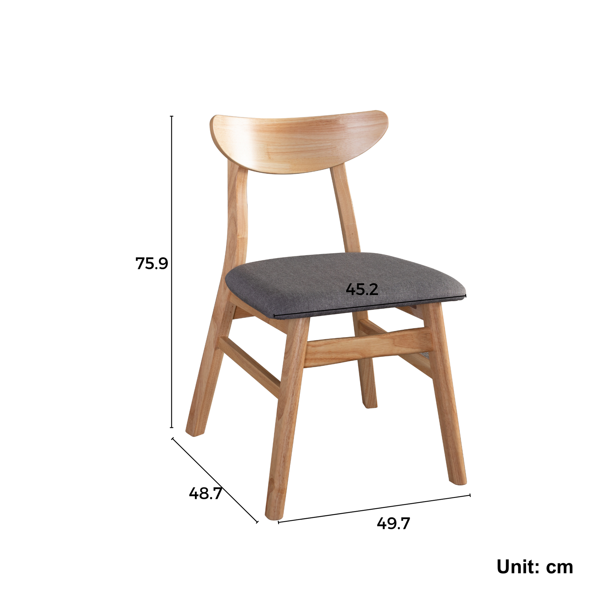 Loft Hansan Dining Chair, Natural Wood, Set of 2