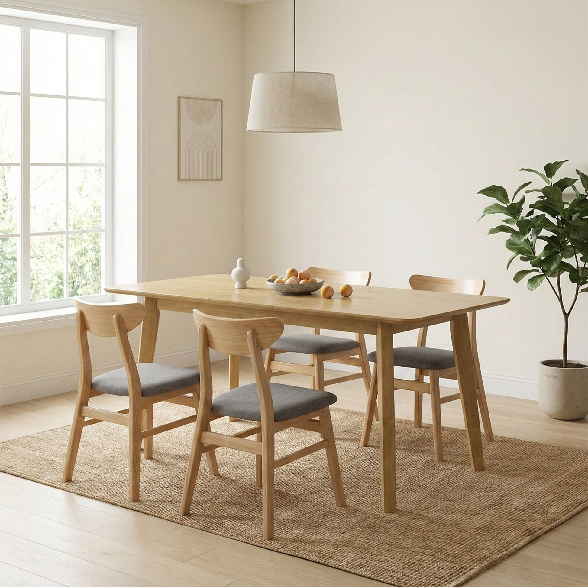 Loft Hansan Dining Chair, Natural Wood, Set of 2
