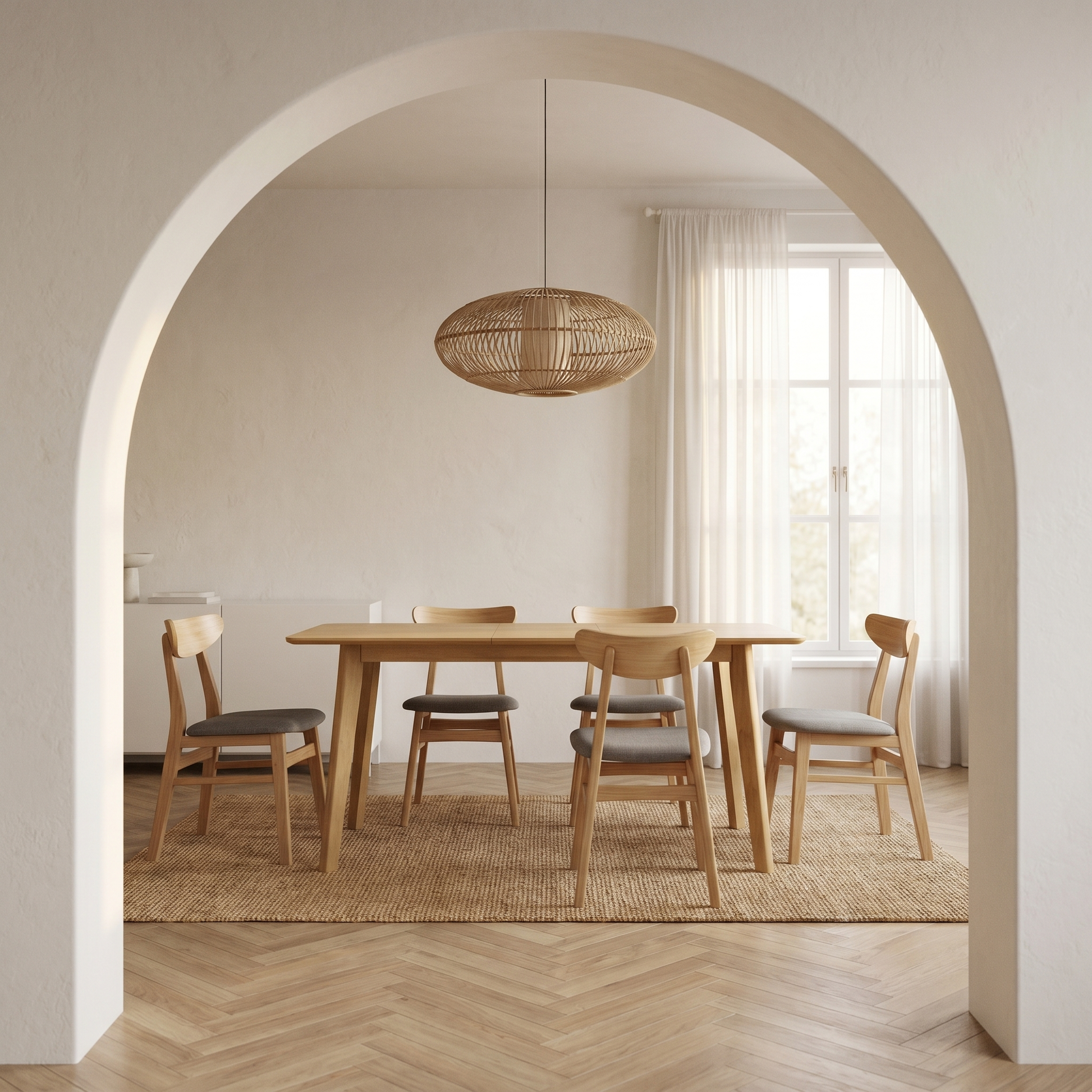 Loft Hansan Dining Chair, Natural Wood, Set of 2