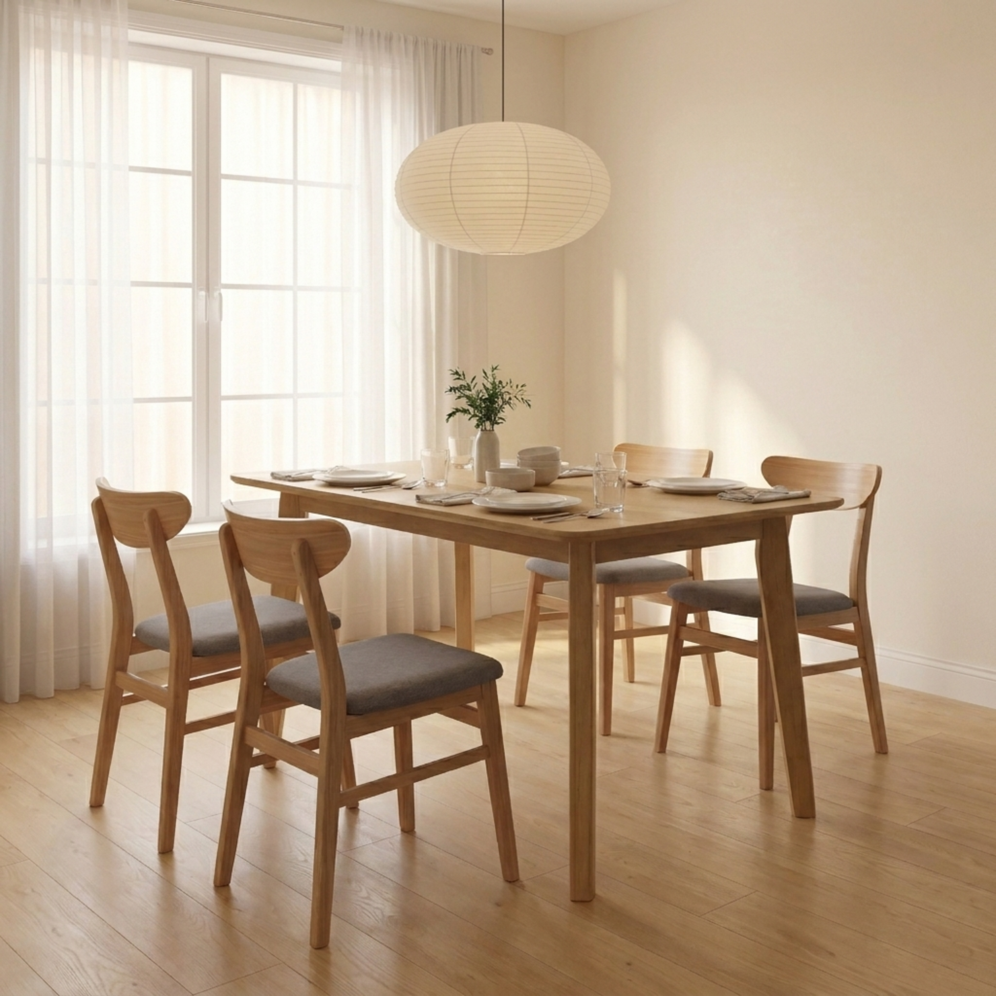 Loft Hansan Dining Chair, Natural Wood, Set of 2