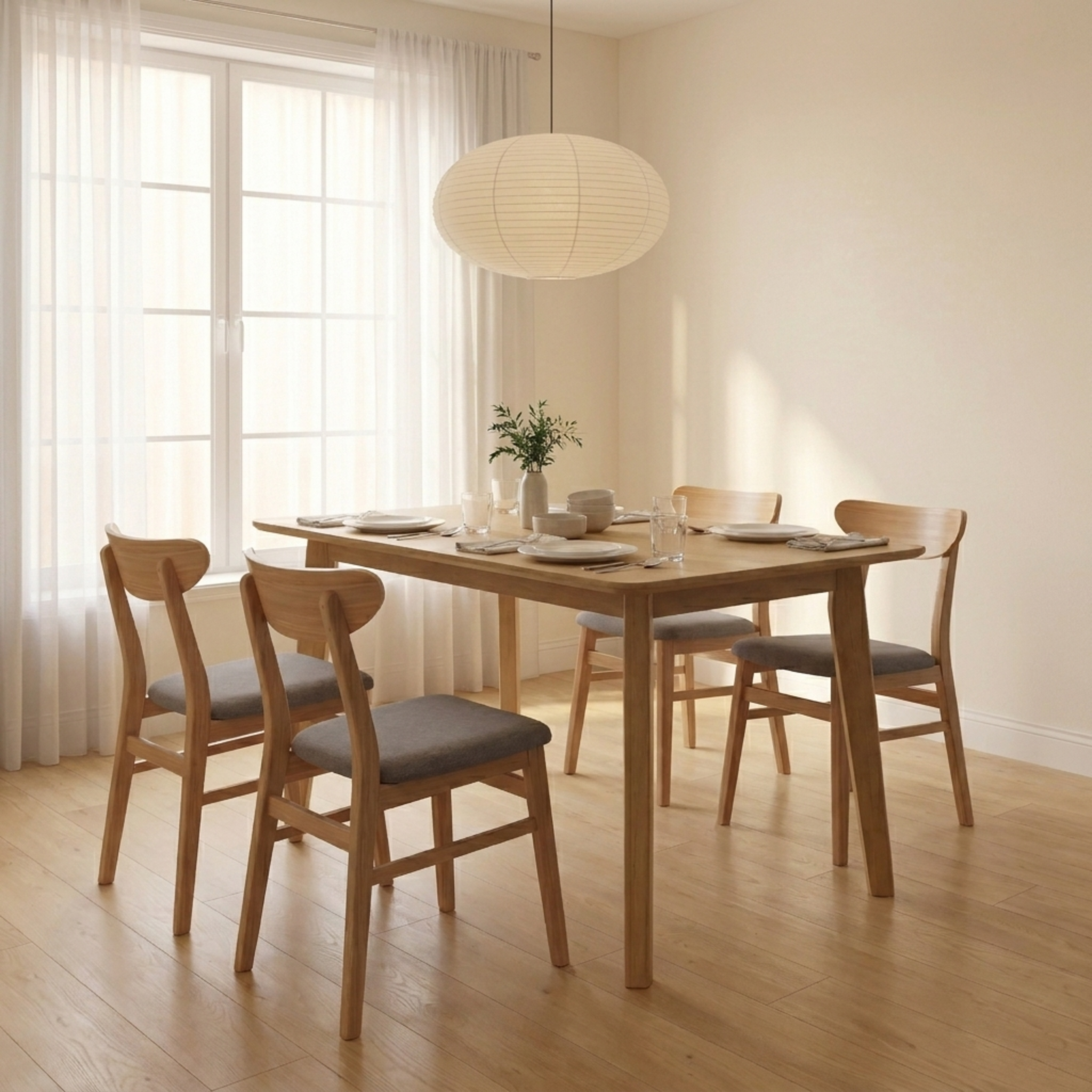 Loft Hansan Dining Chair, Natural Wood, Set of 2