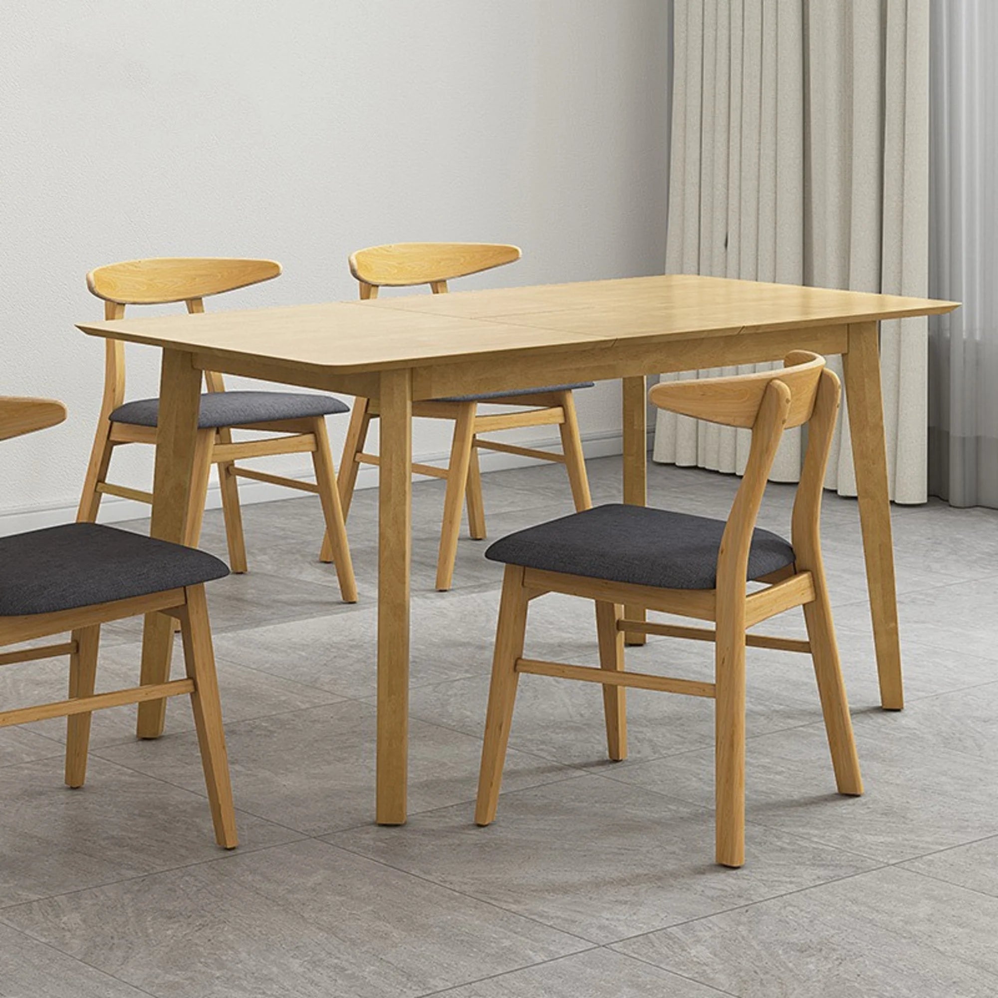 Loft Hansan Extendable Dining Table, Natural Wood, 120/150