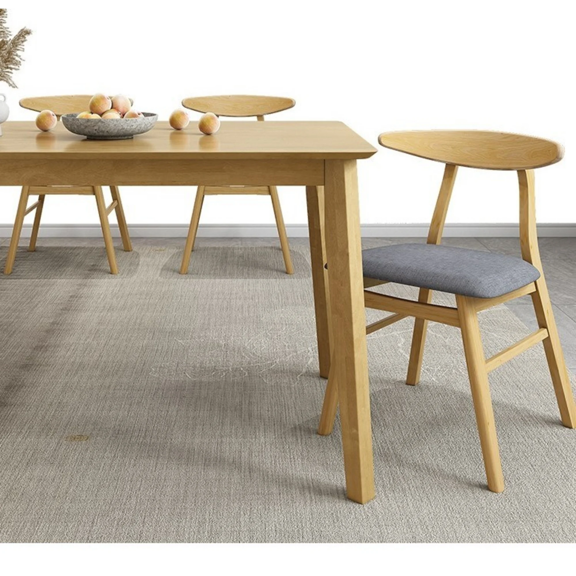 Loft Hansan Extendable Dining Table, Natural Wood, 120/150