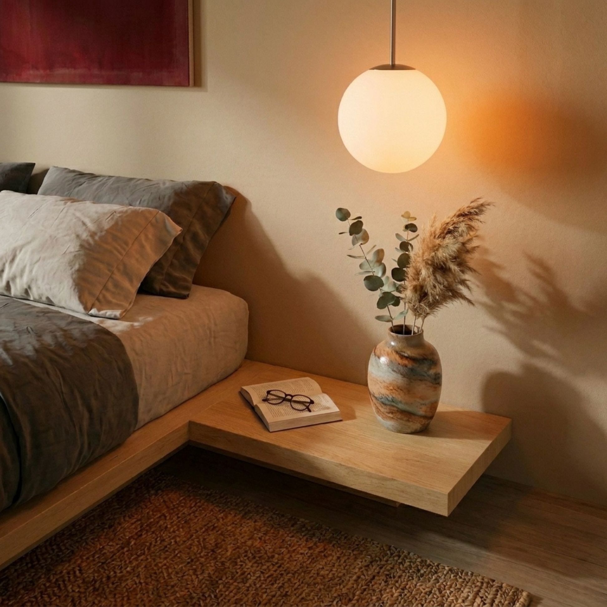 Loft Japandi Platform Bedside Table