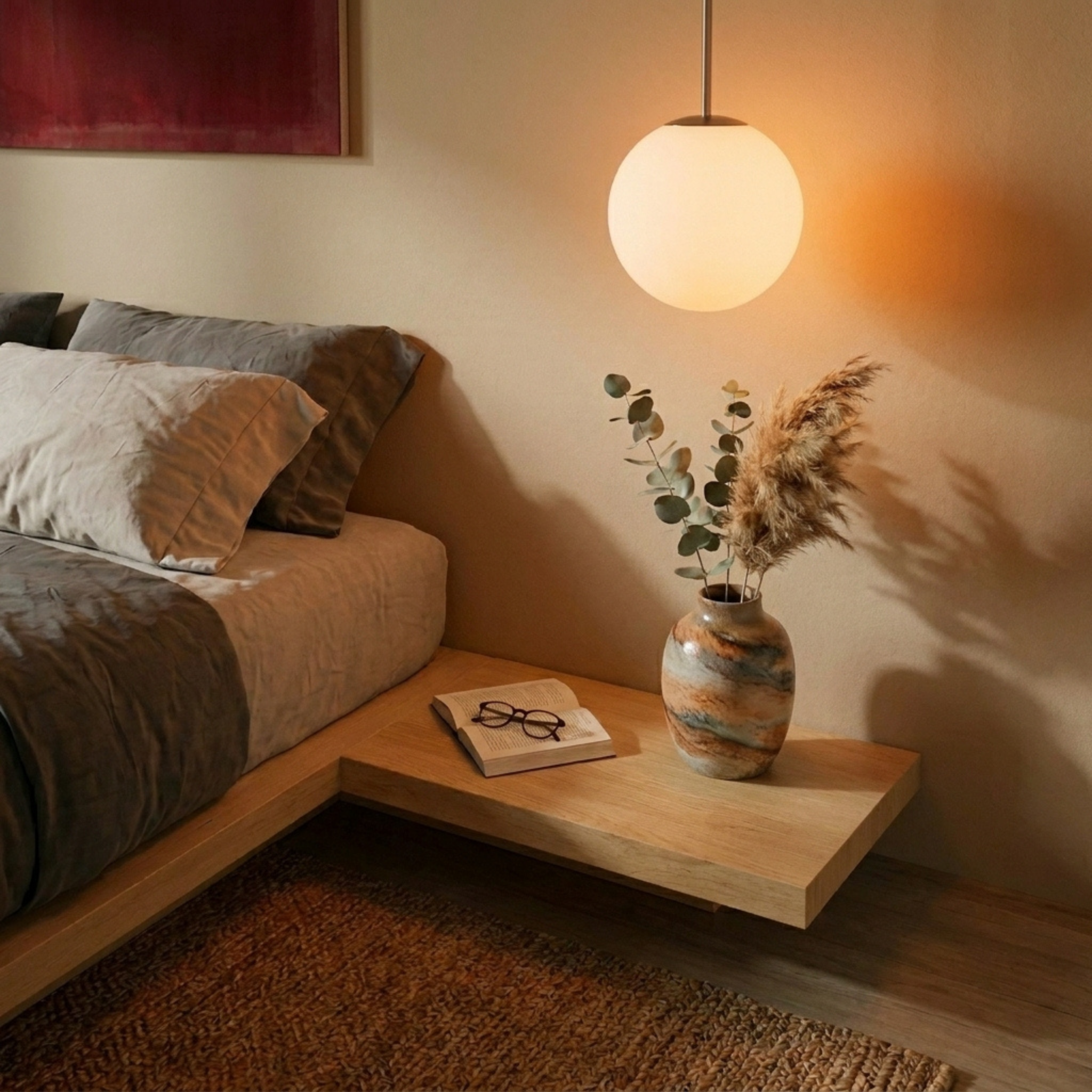 Loft Japandi Platform Bedside Table