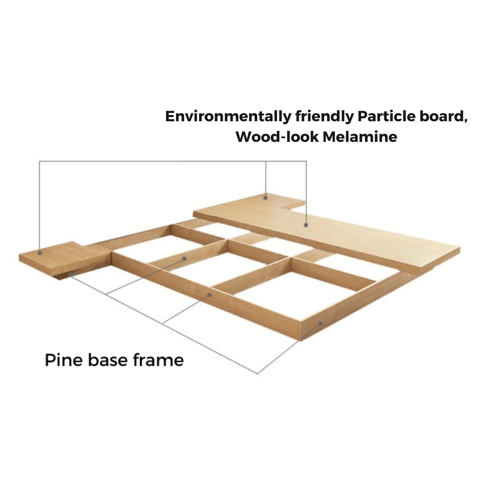 Loft Japandi NZ Queen Platform Bed Base