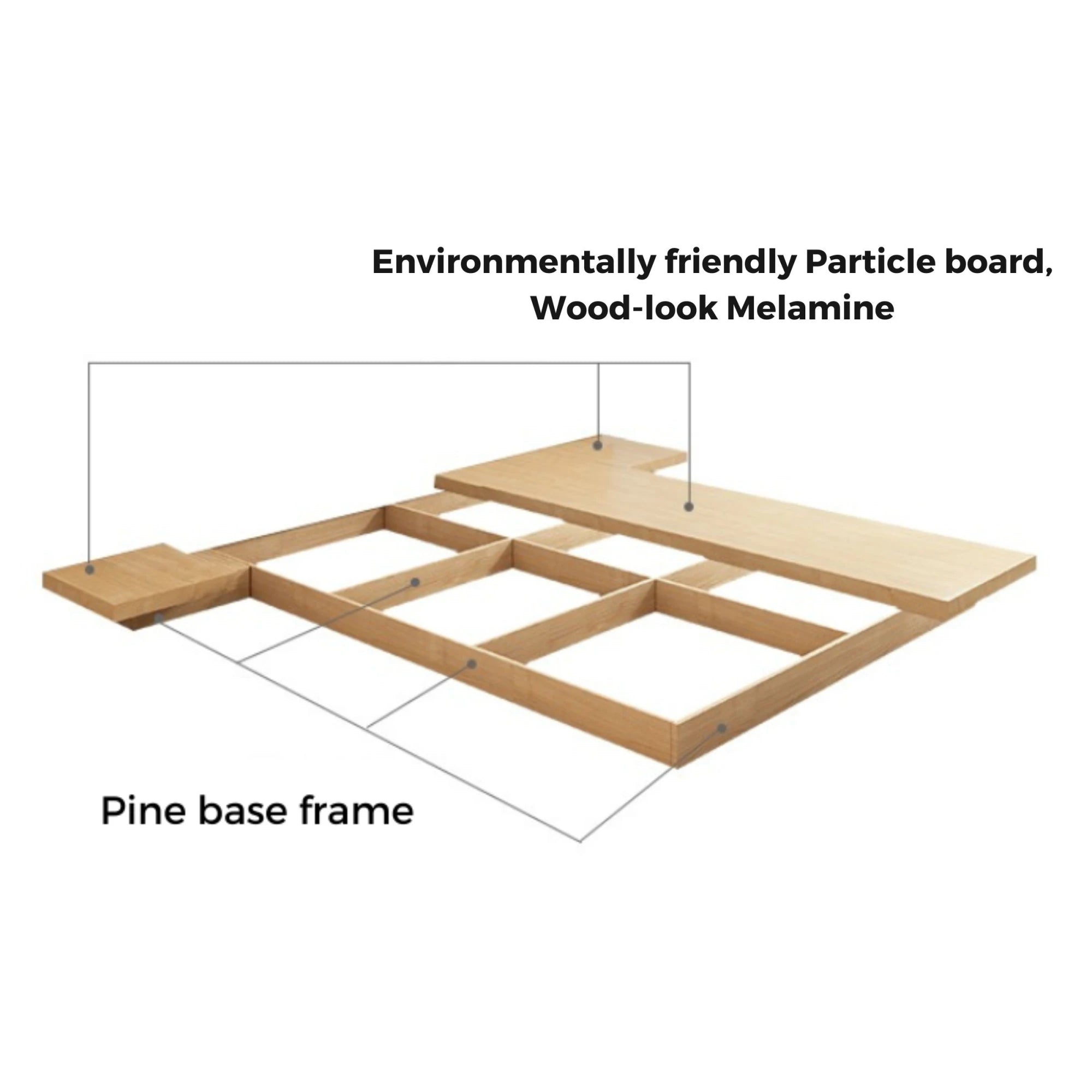 Loft Japandi NZ Queen Platform Bed Base