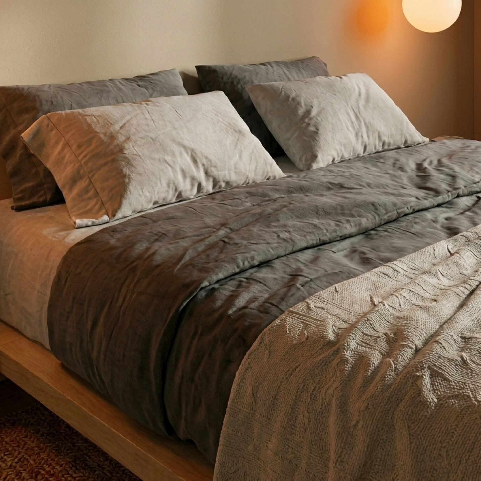 Loft Japandi NZ Queen Platform Bed Base with 2 Bedside Tables