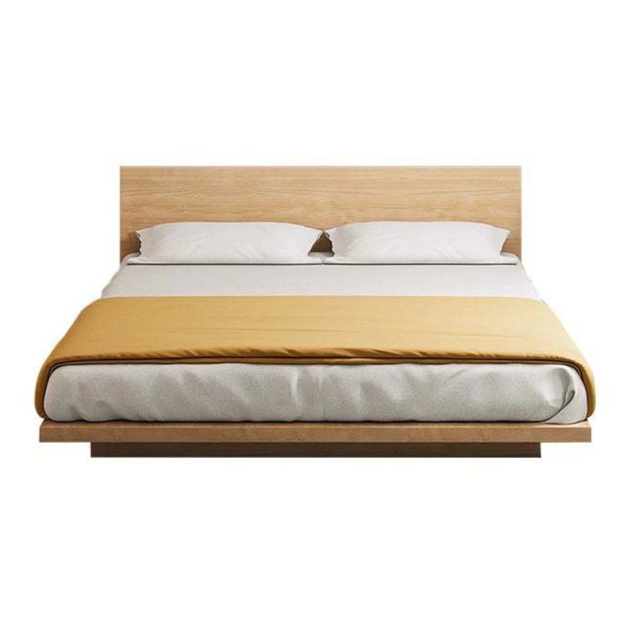 Loft Japandi Platform Bed Frame, Natural Wood