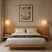 Loft Japandi NZ Queen Platform Bed Frame with 2 Bedside Tables