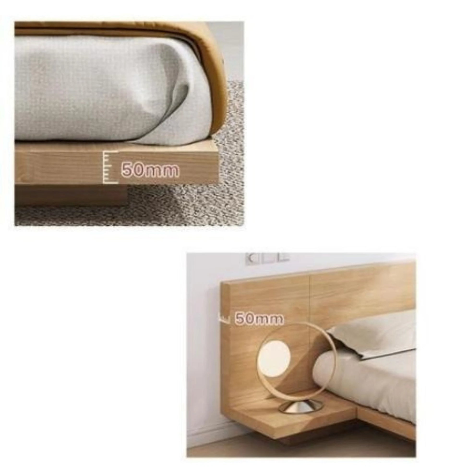 Loft Japandi NZ Queen Platform Bed Frame with 2 Bedside Tables