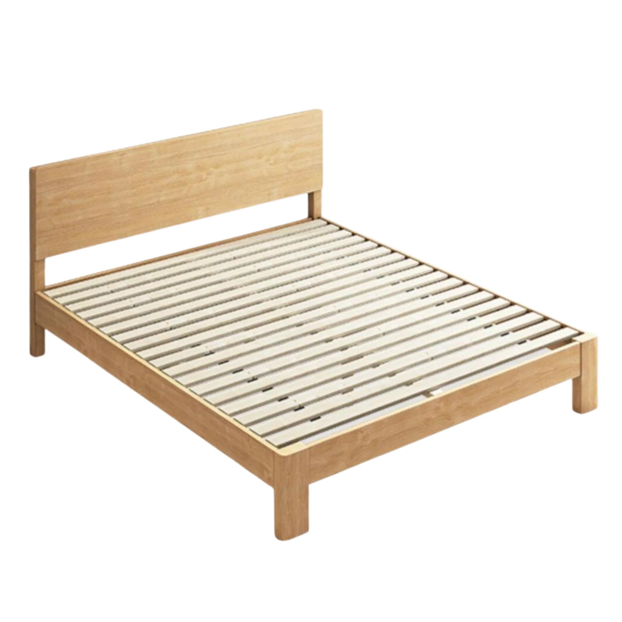 Loft Japandi Bed Frame, Light Wood
