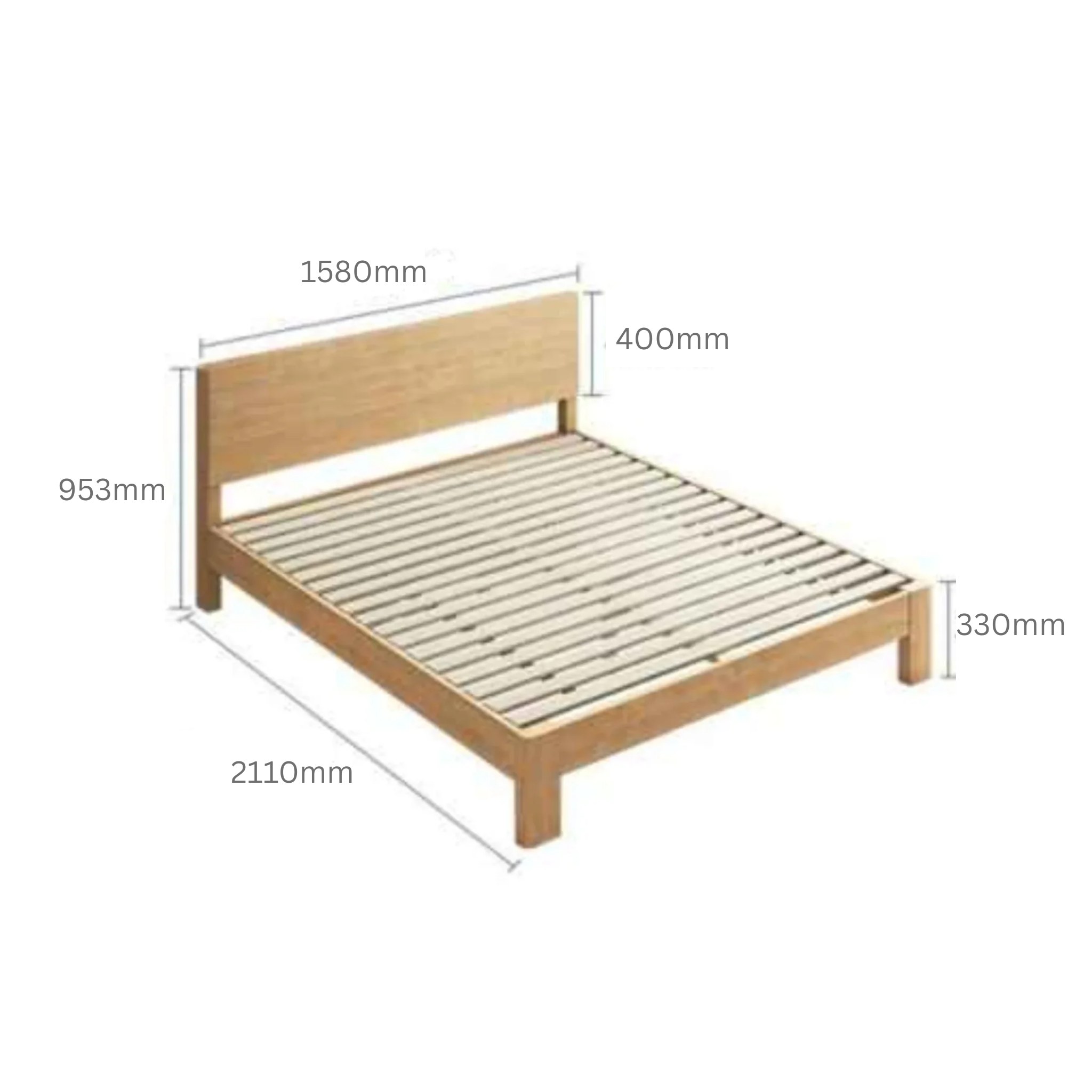 Loft Japandi Bed Frame, Light Wood