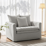 MODE Crepes Linen Armchair, Light Grey