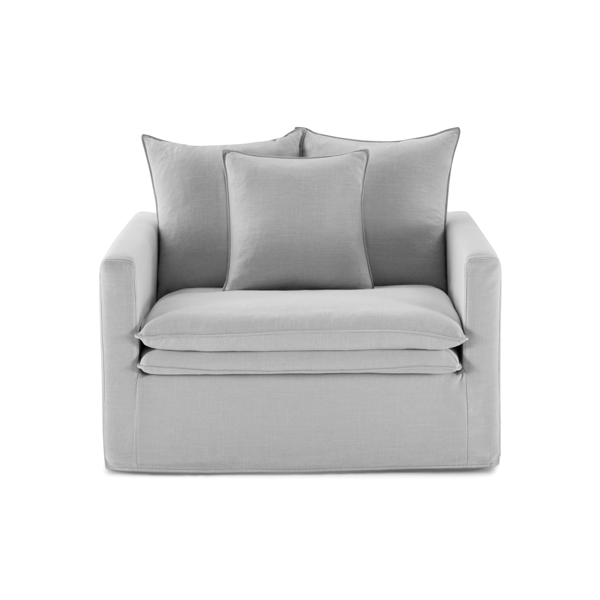MODE Crepes Linen Armchair, Light Grey