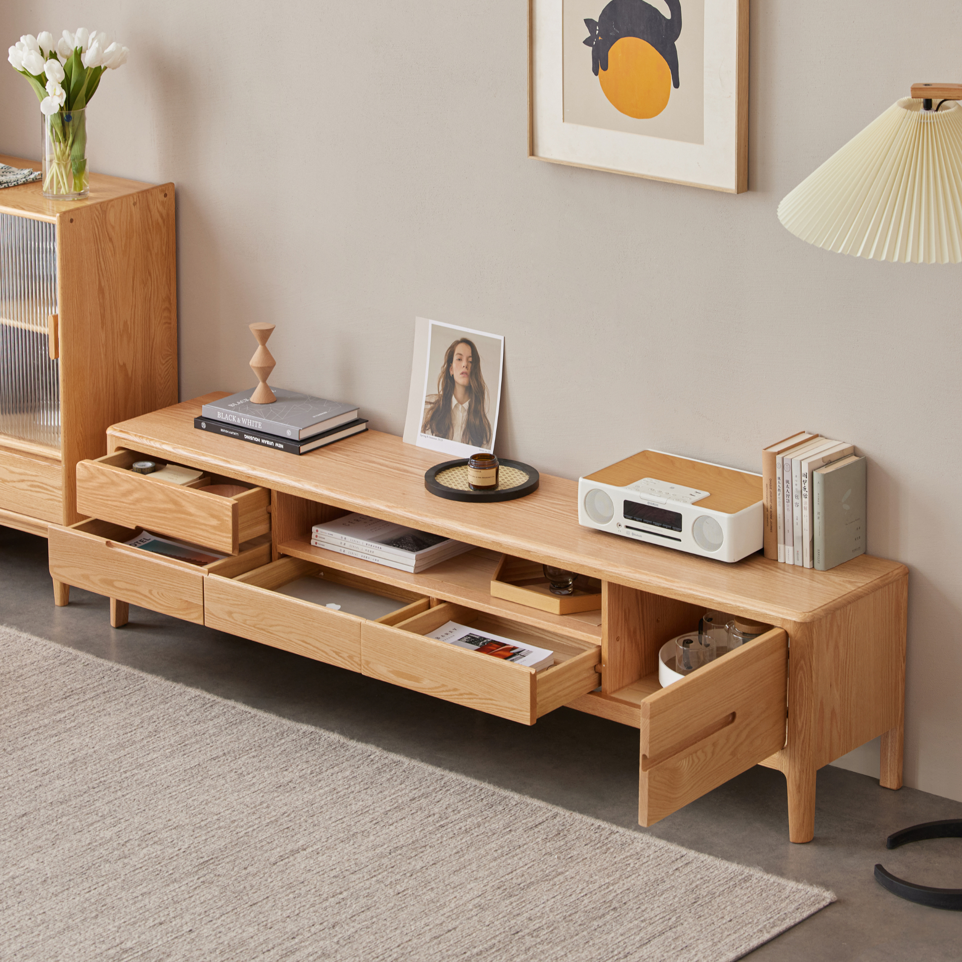 Solidwood Rayden Entertainment Unit, Oak