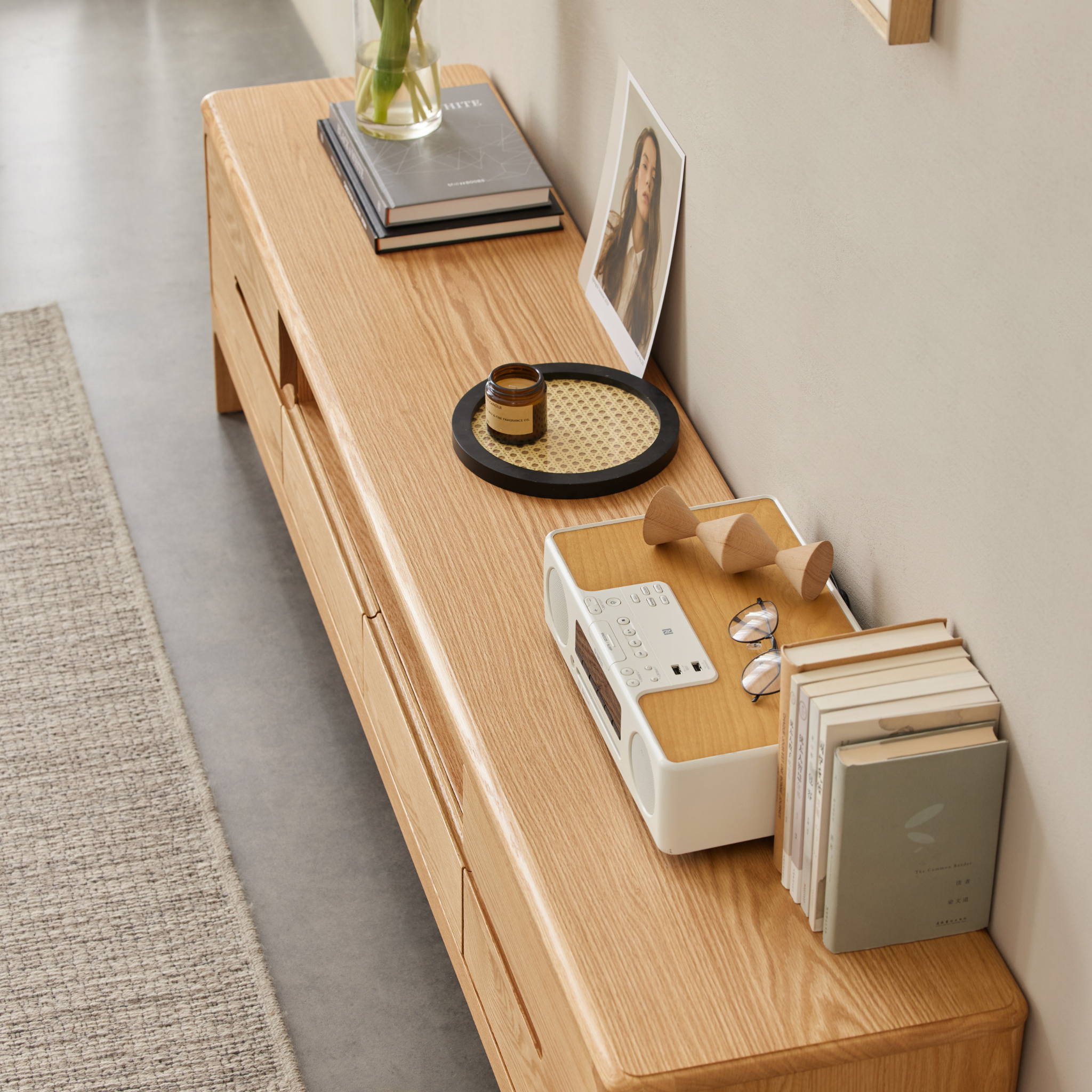 Solidwood Rayden Entertainment Unit, Oak