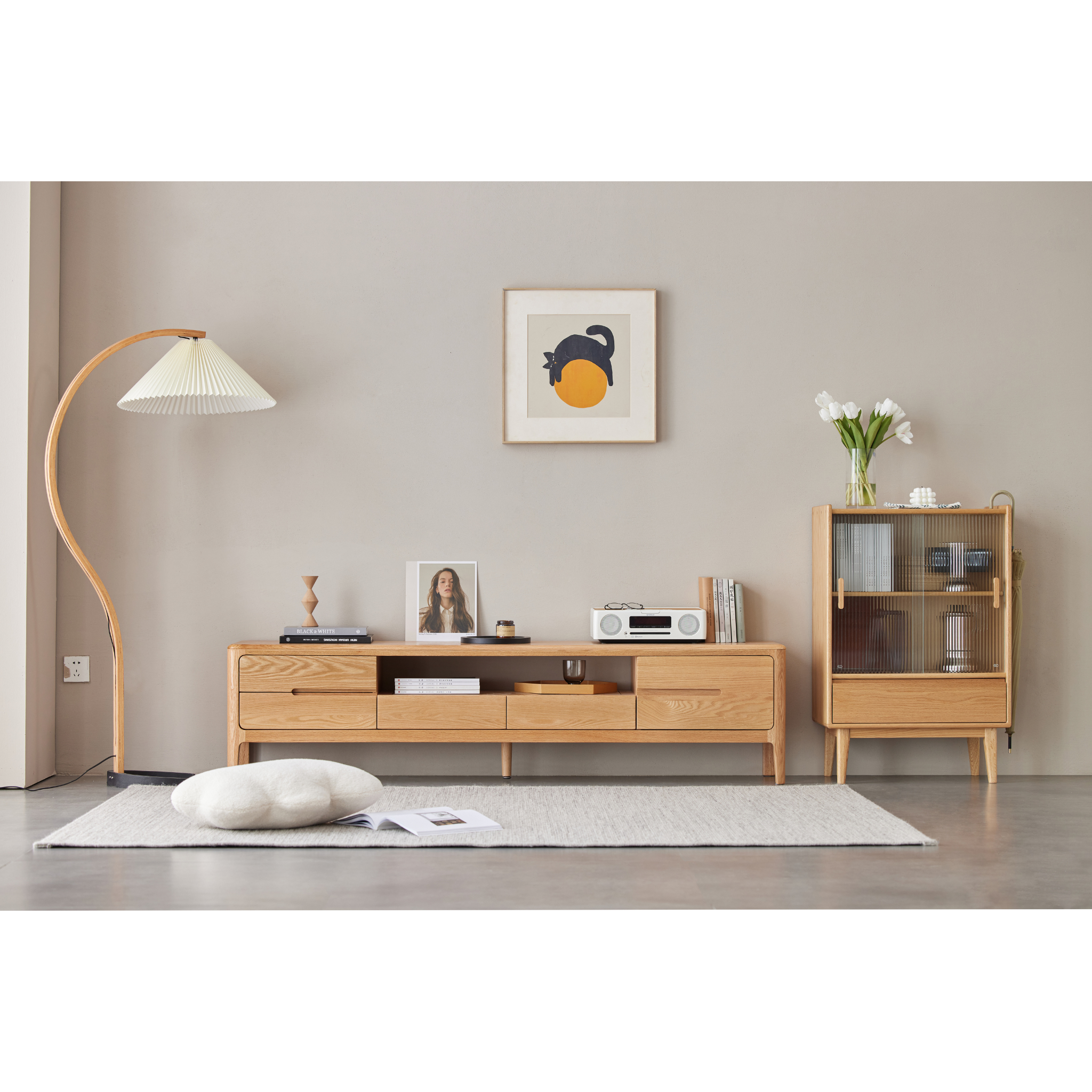 Solidwood Rayden Entertainment Unit, Oak