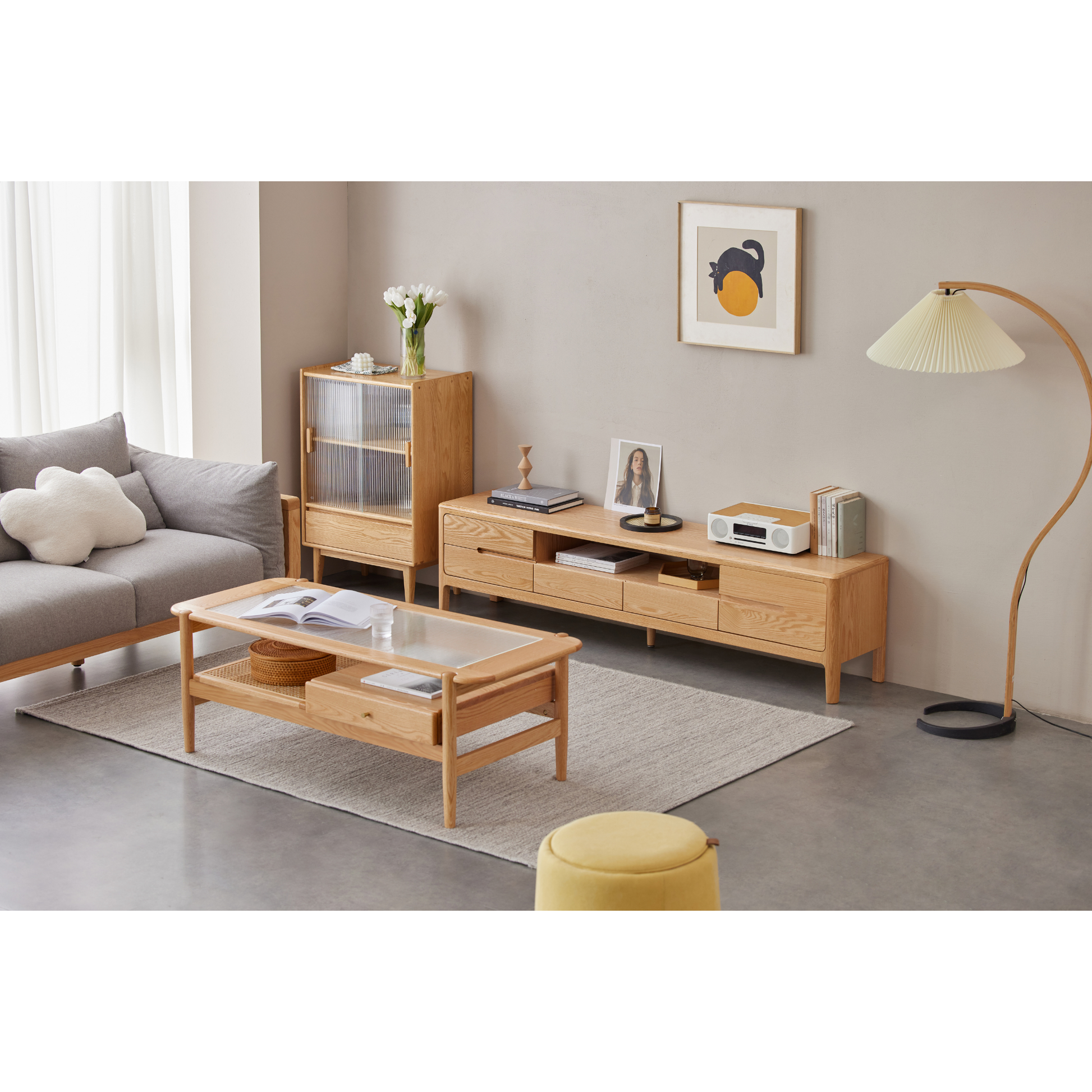 Solidwood Rayden Entertainment Unit, Oak