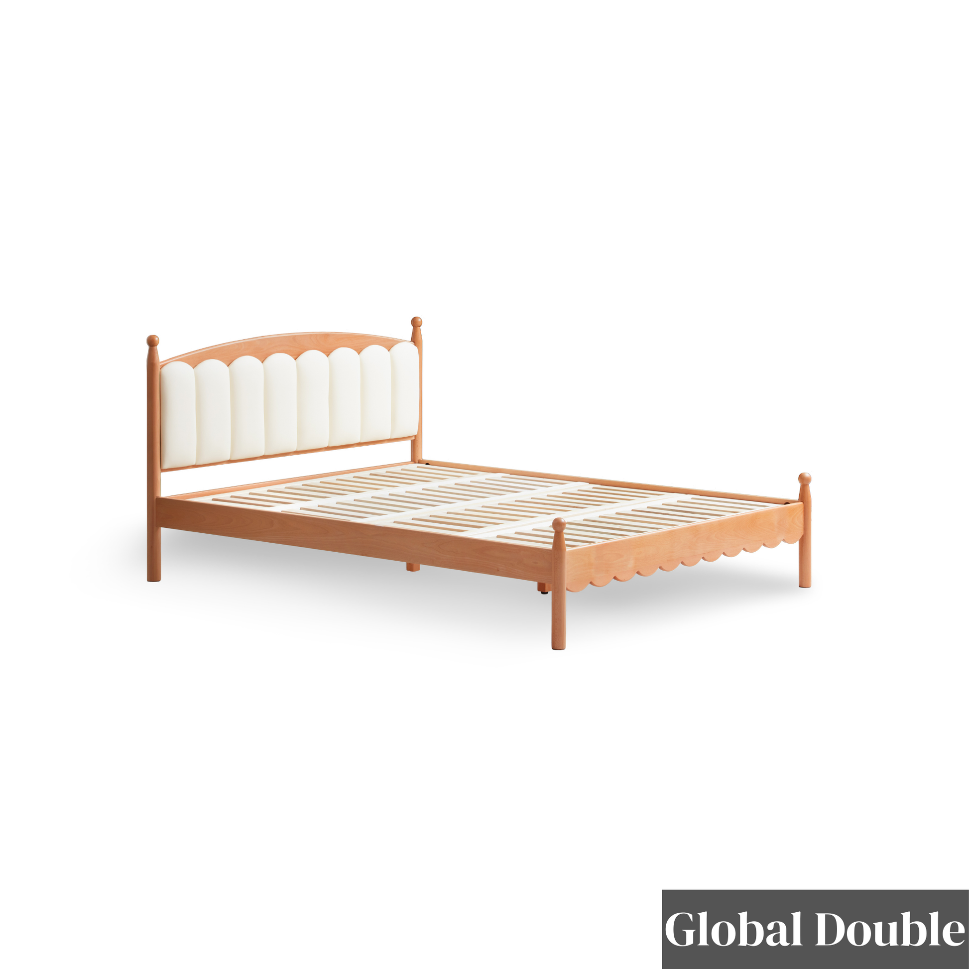 Solidwood Ayla Kids Global Double Bed Frame, Beech