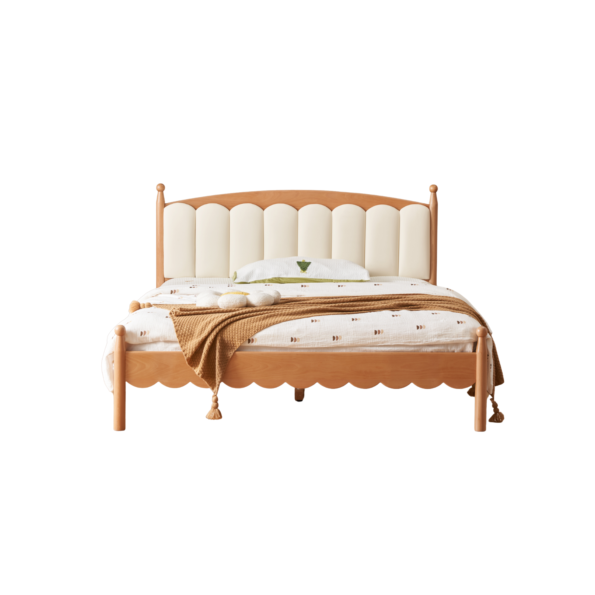 Solidwood Ayla Kids Global Double Bed Frame, Beech