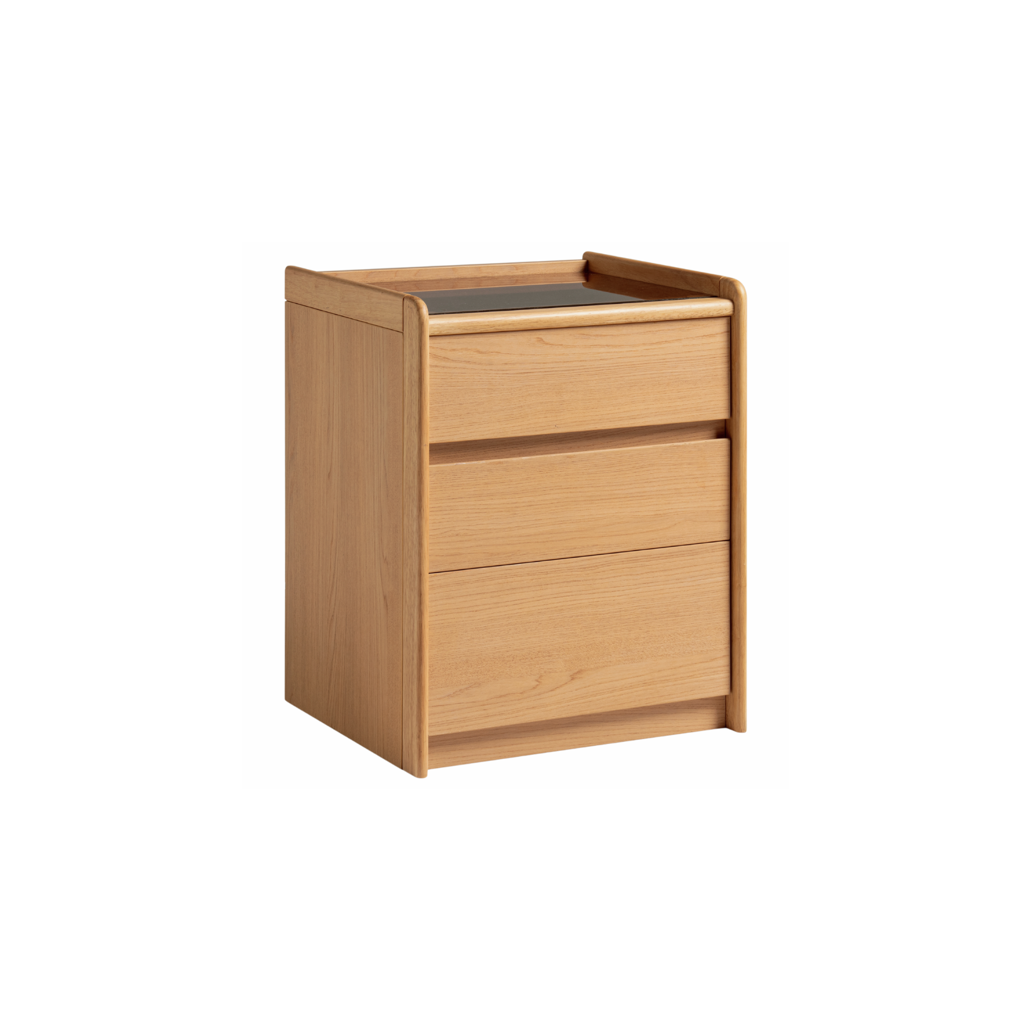 Linspire Aalto 3-Drawer Bedside Table with Glass Top