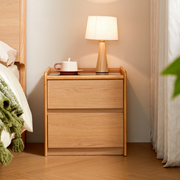 Linspire Aalto 2-Drawer Bedside Table with Glass Top