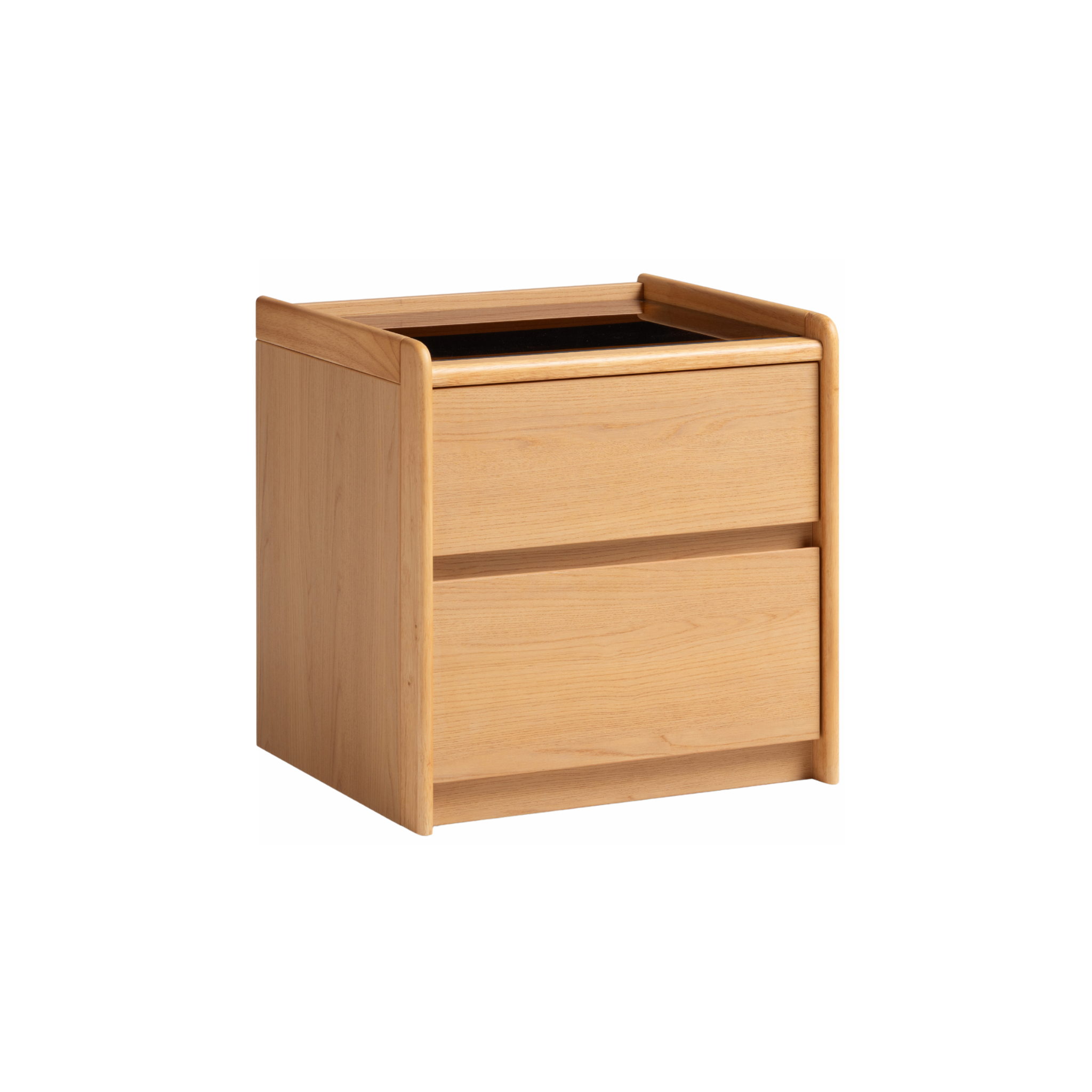 Linspire Aalto 2-Drawer Bedside Table with Glass Top