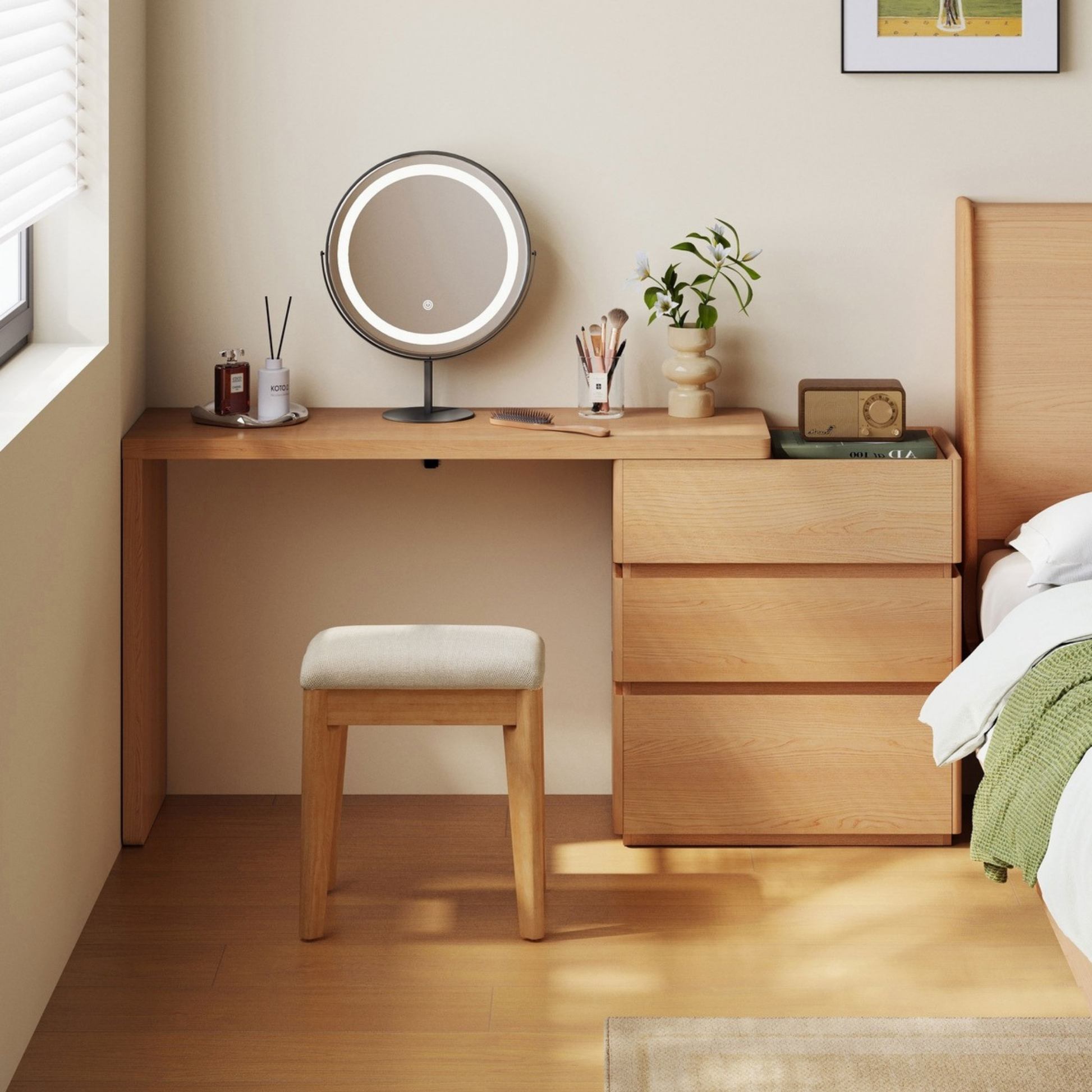 Linspire Aalto Extendable Dressing Table with Chest of 3 Drawers