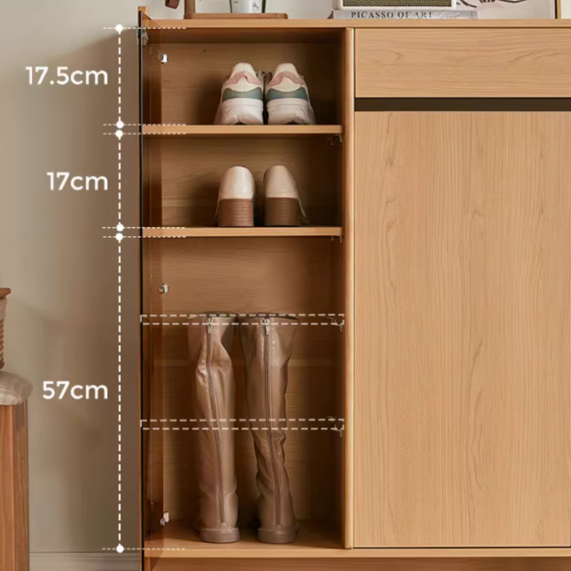 Linspire Aalto Shoe Cabinet with Glass Door, W120cm