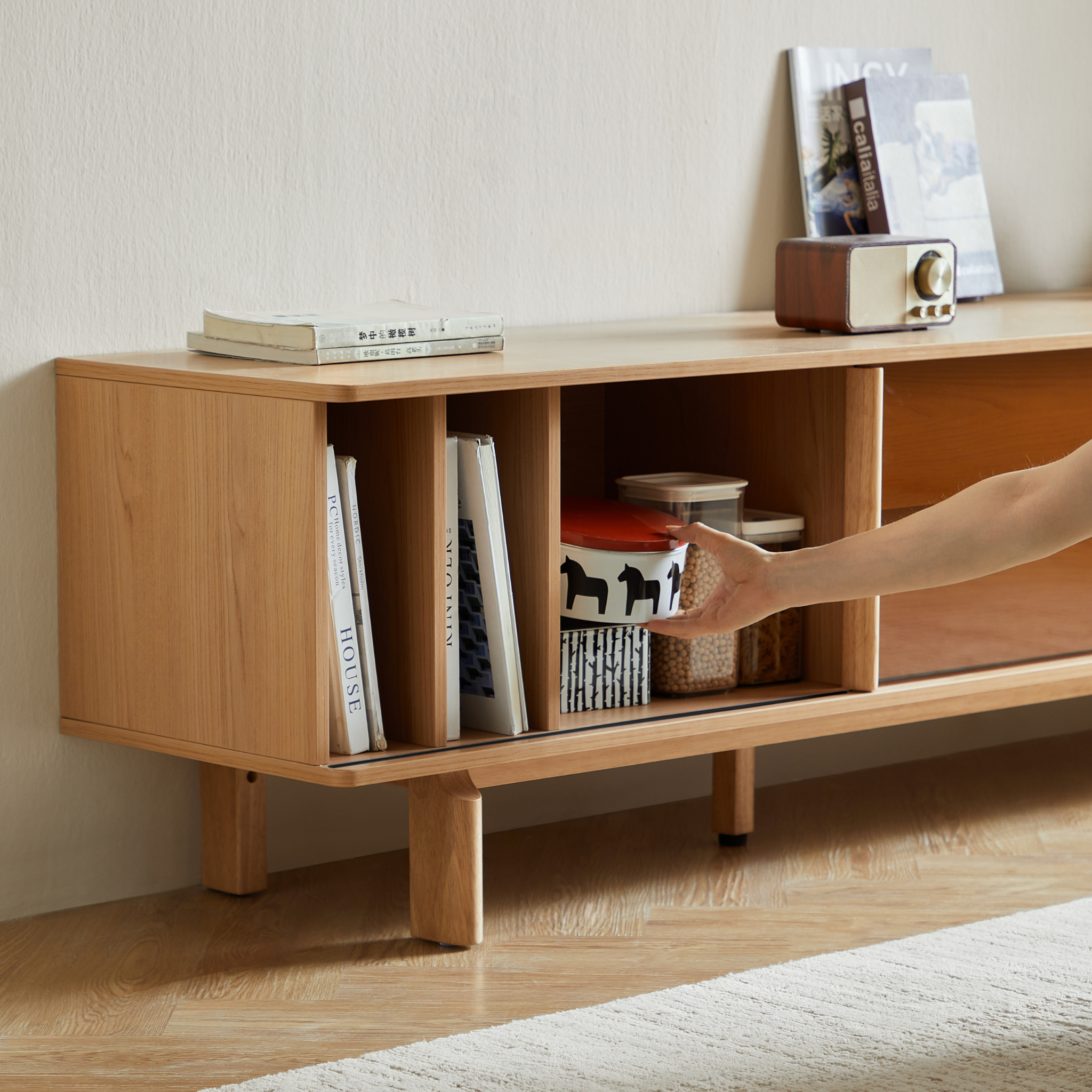 Linspire Aalto Entertainment Unit with Sliding Glass Door, W200cm
