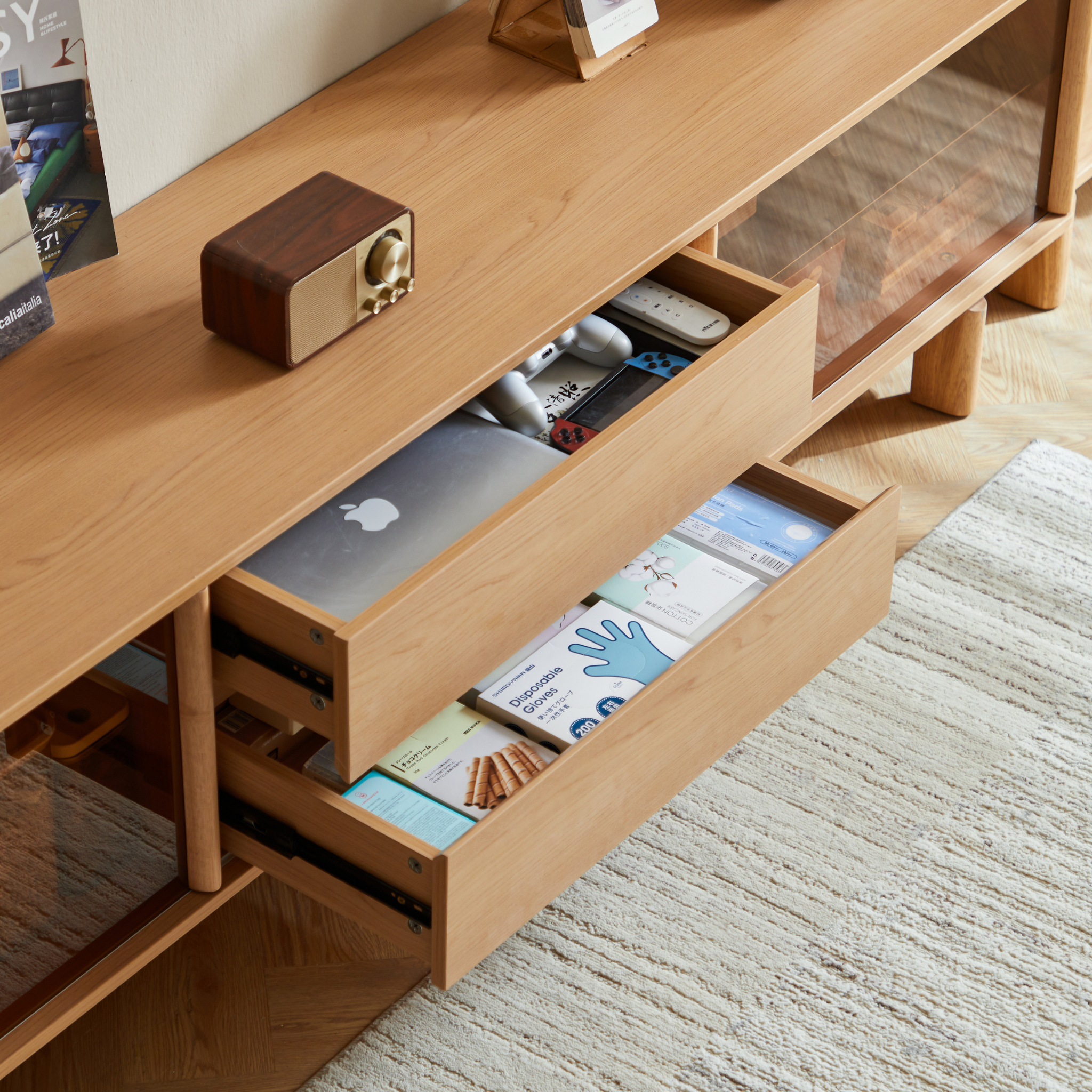 Linspire Aalto Entertainment Unit with Sliding Glass Door, W200cm