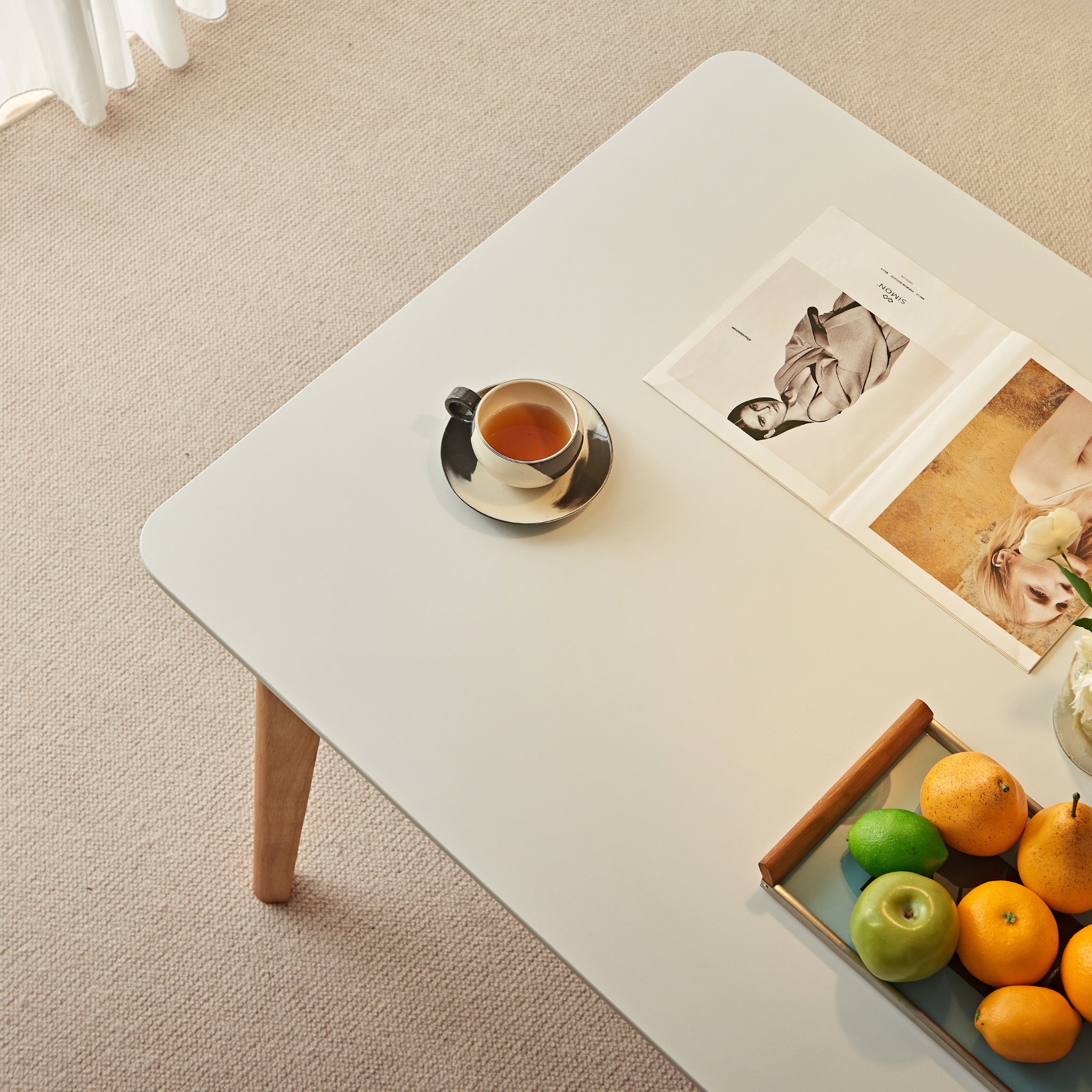 Linspire Bliss Solid Wood Dining Table with Sintered Stone Top