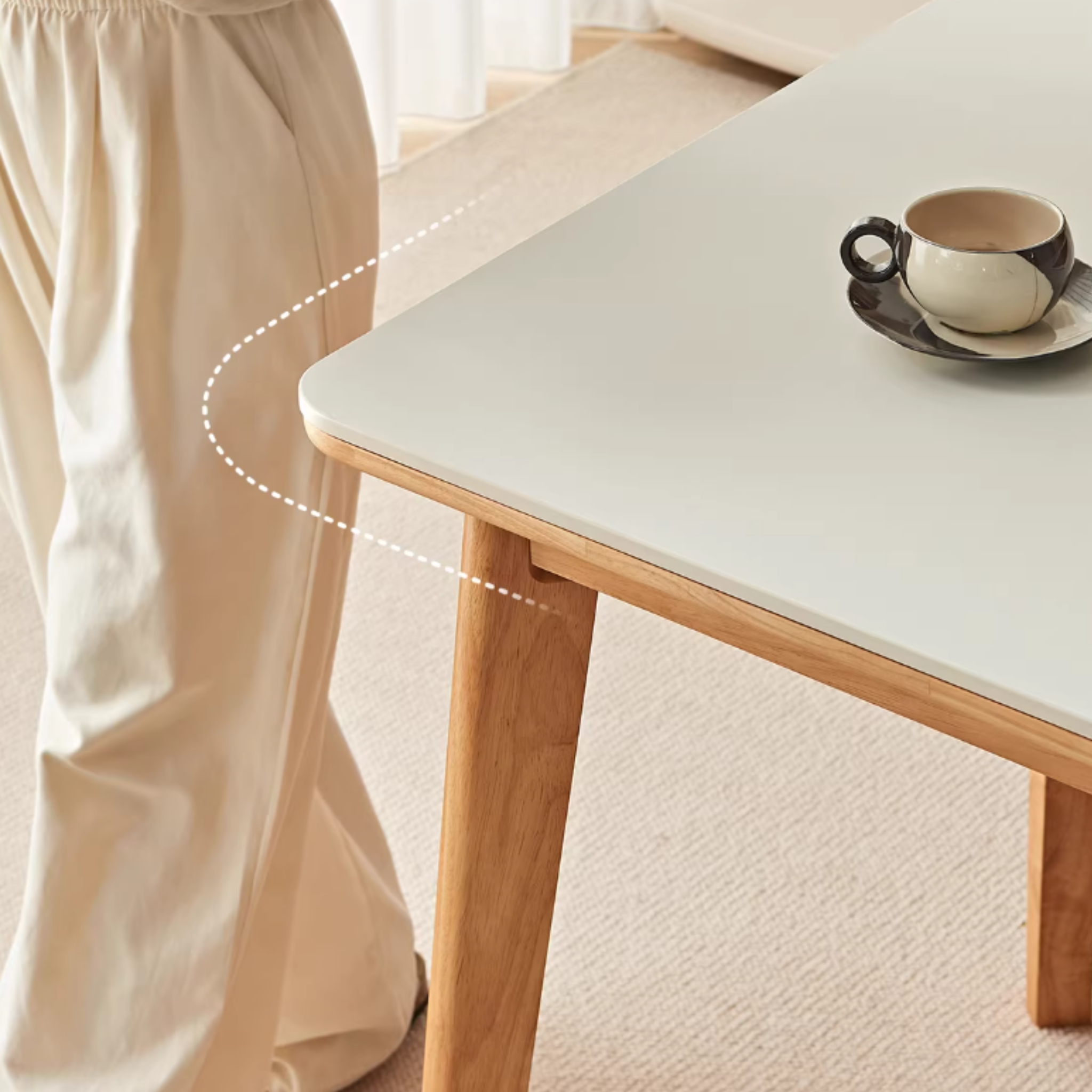 Linspire Bliss Solid Wood Dining Table with Sintered Stone Top