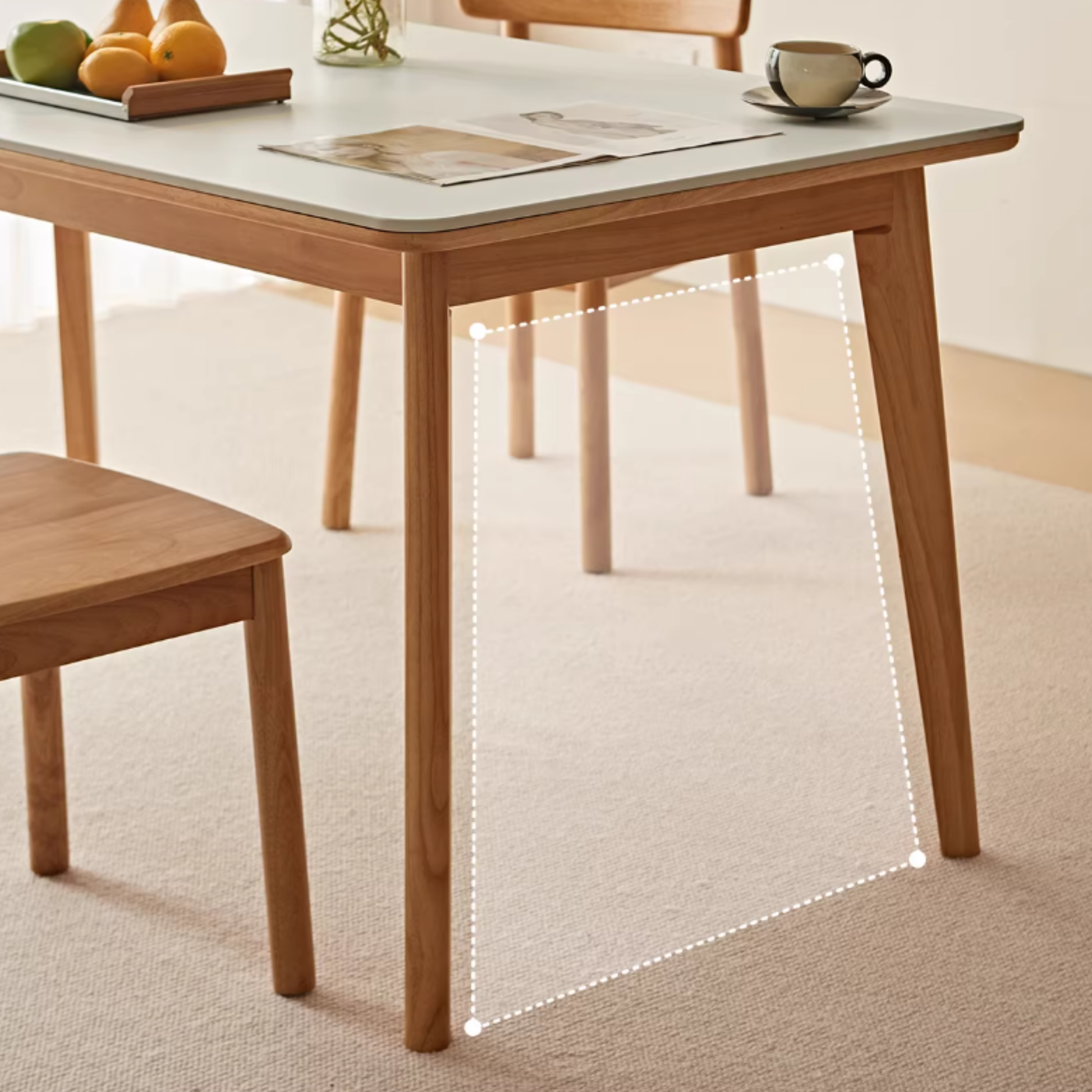 Linspire Bliss Solid Wood Dining Table with Sintered Stone Top