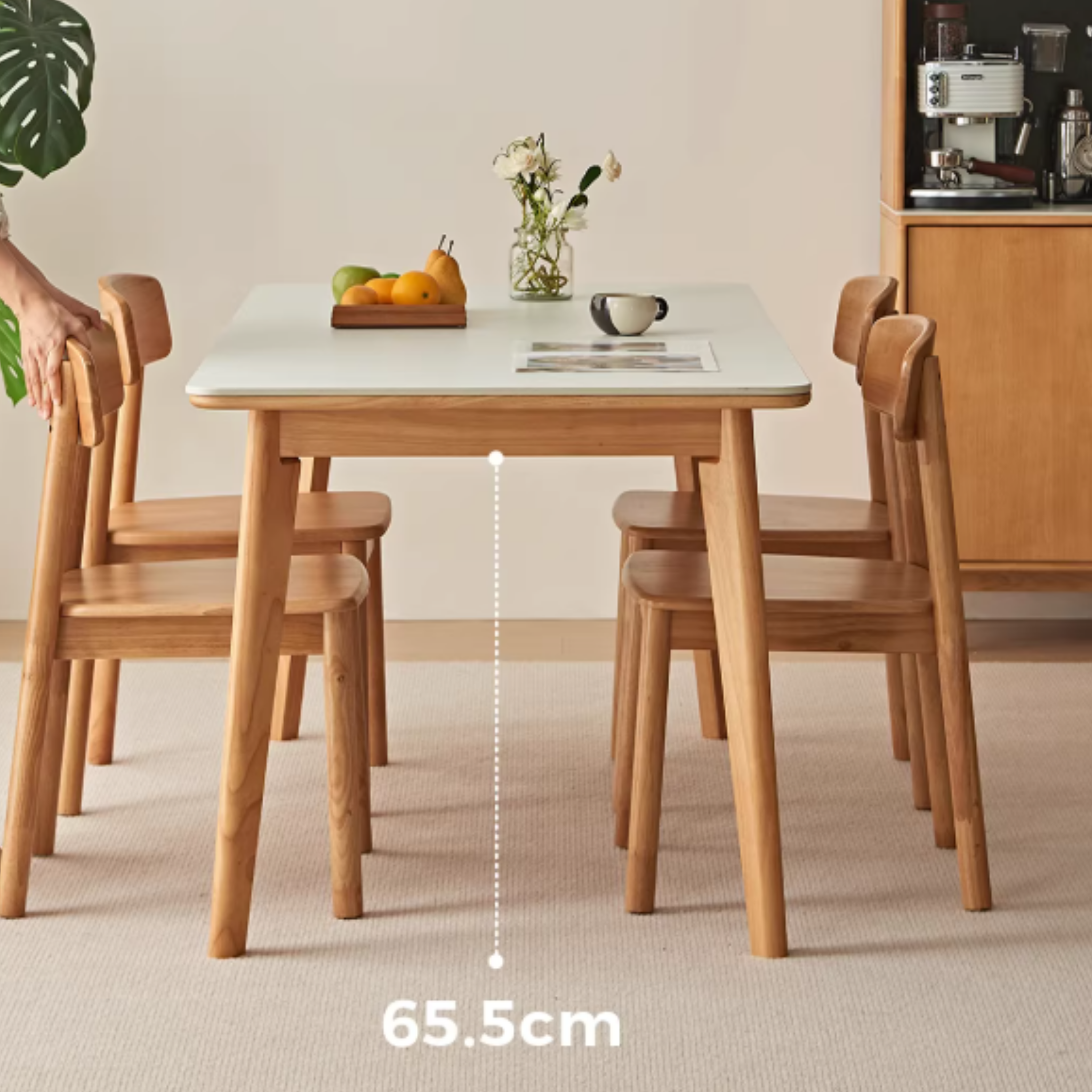 Linspire Bliss Solid Wood Dining Table with Sintered Stone Top