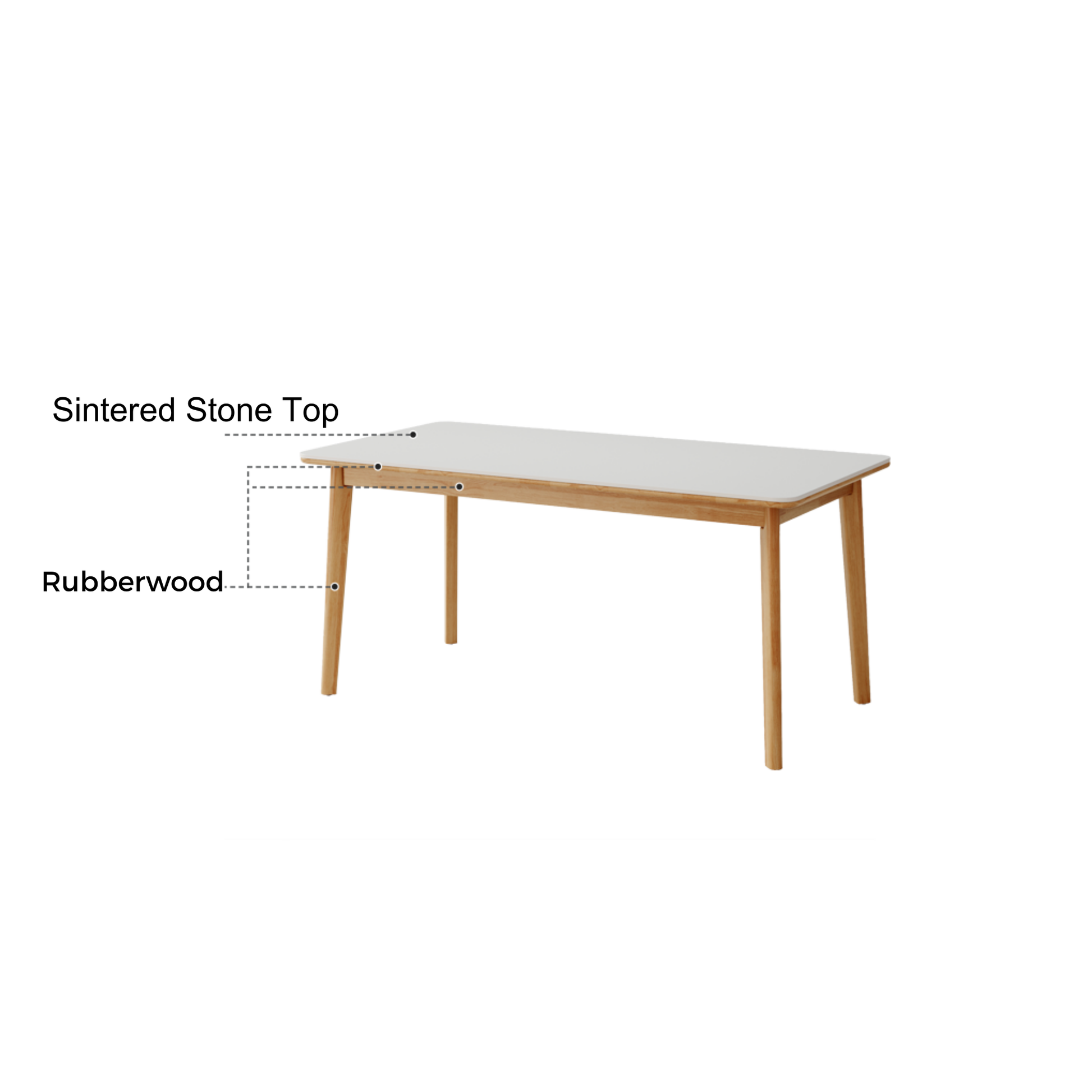 Linspire Bliss Solid Wood Dining Table with Sintered Stone Top