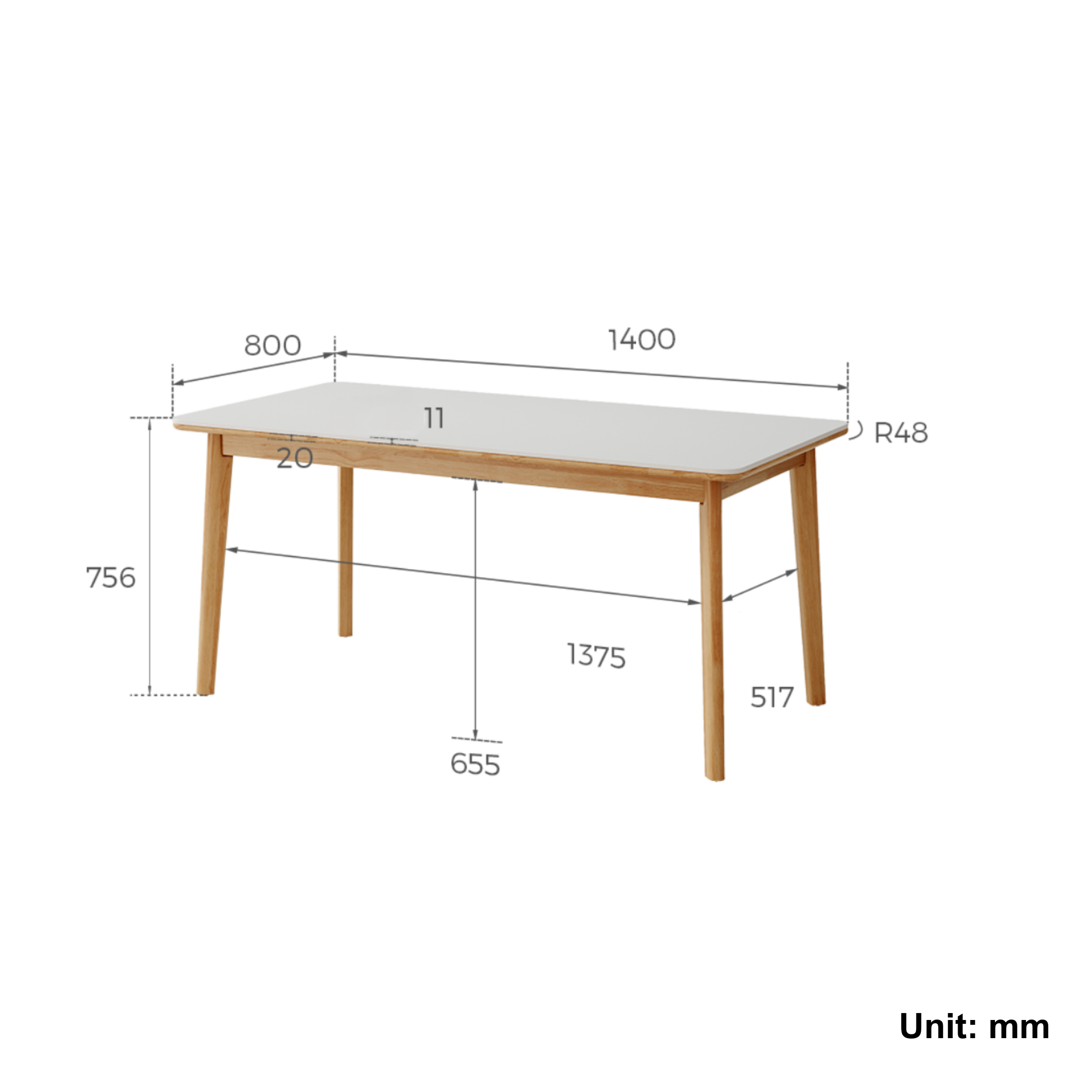 Linspire Bliss Solid Wood Dining Table with Sintered Stone Top