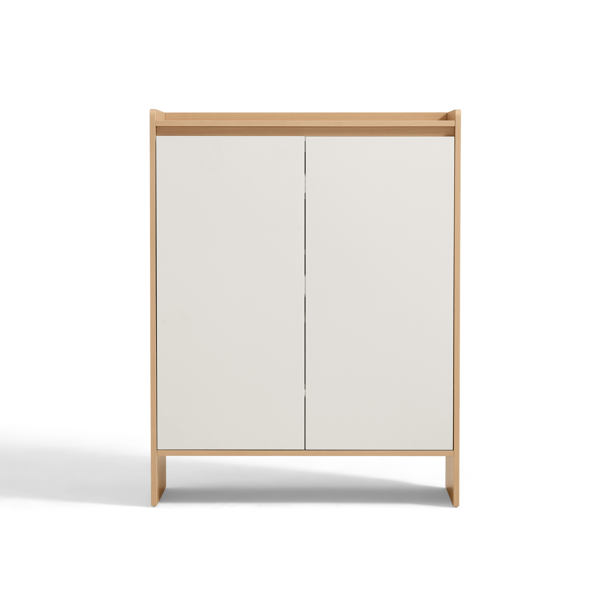 Linspire Miro Shoe Cabinet, Natural Wood & Light Grey