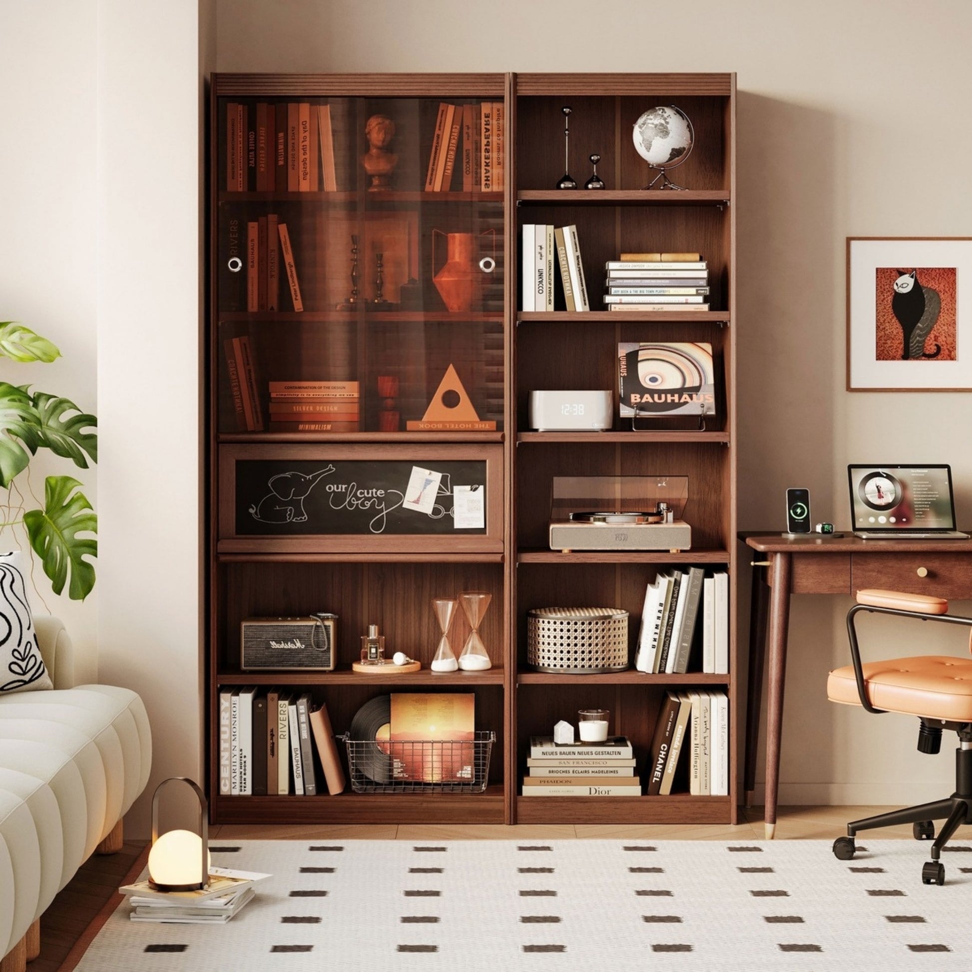 Linspire Ursula Storage Bookcase, Dark Wood